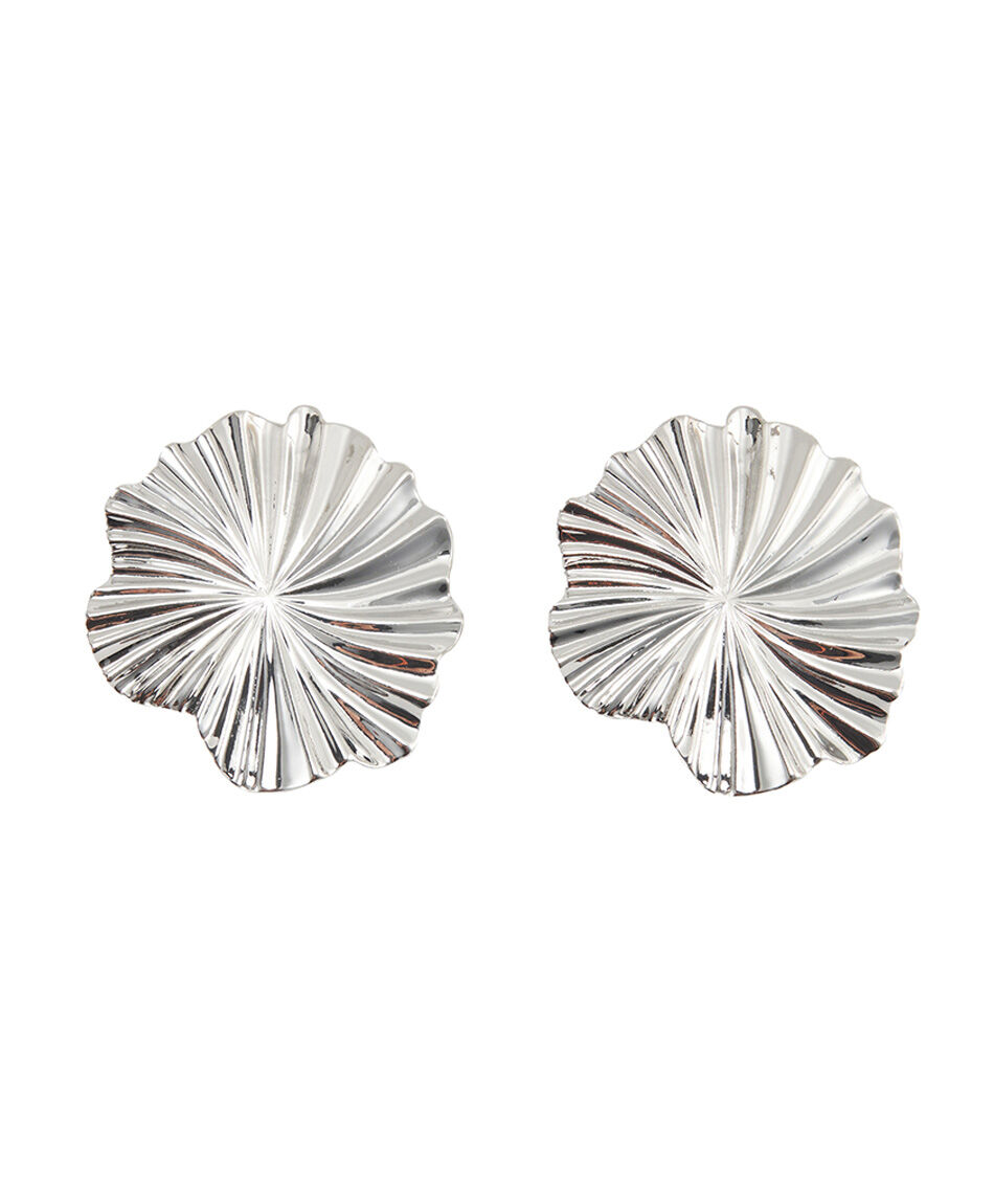 Aros mujer flores silver