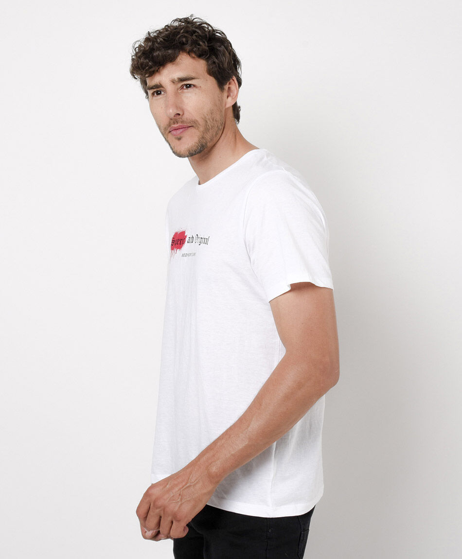 Polera hombre estampado frase