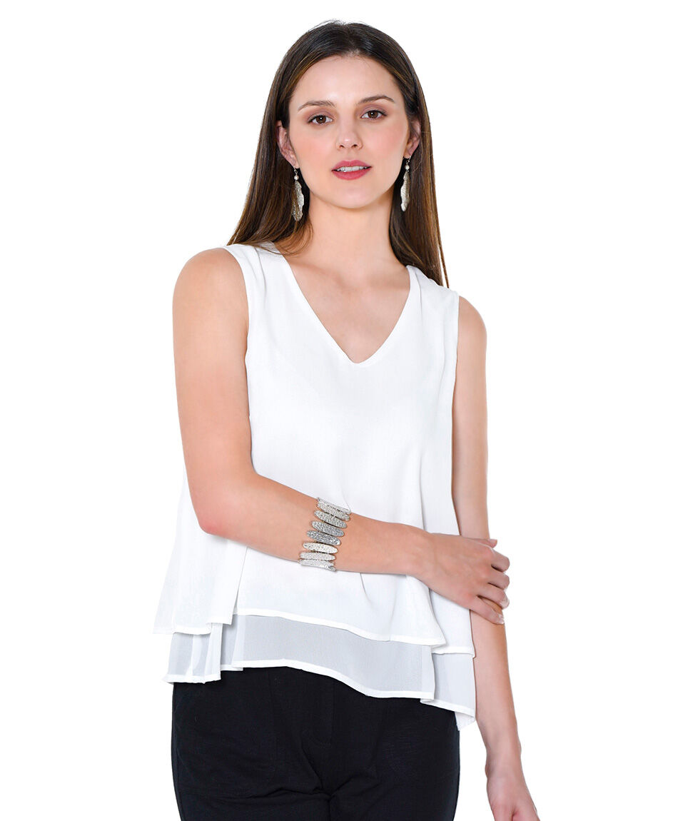 Blusa doble capa crepe