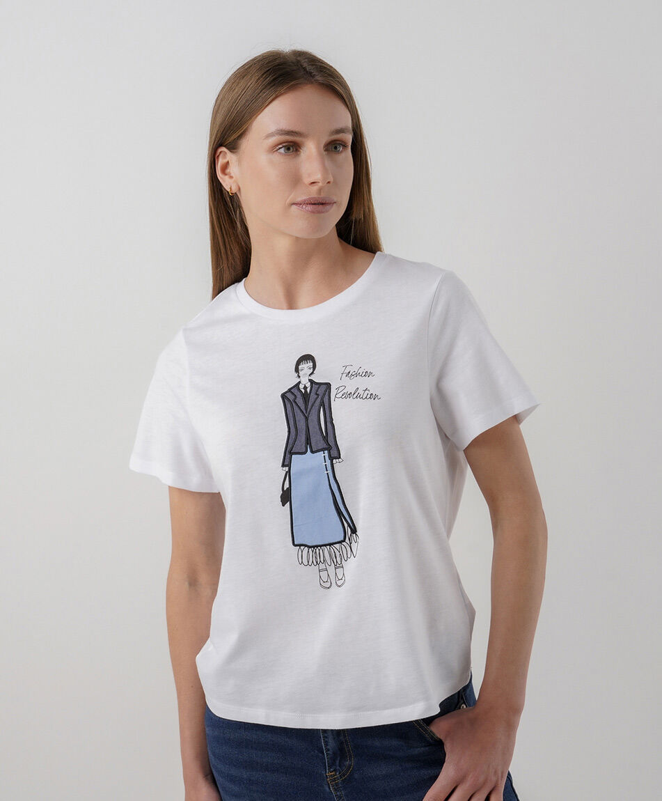 Polera mujer dibujo mujer