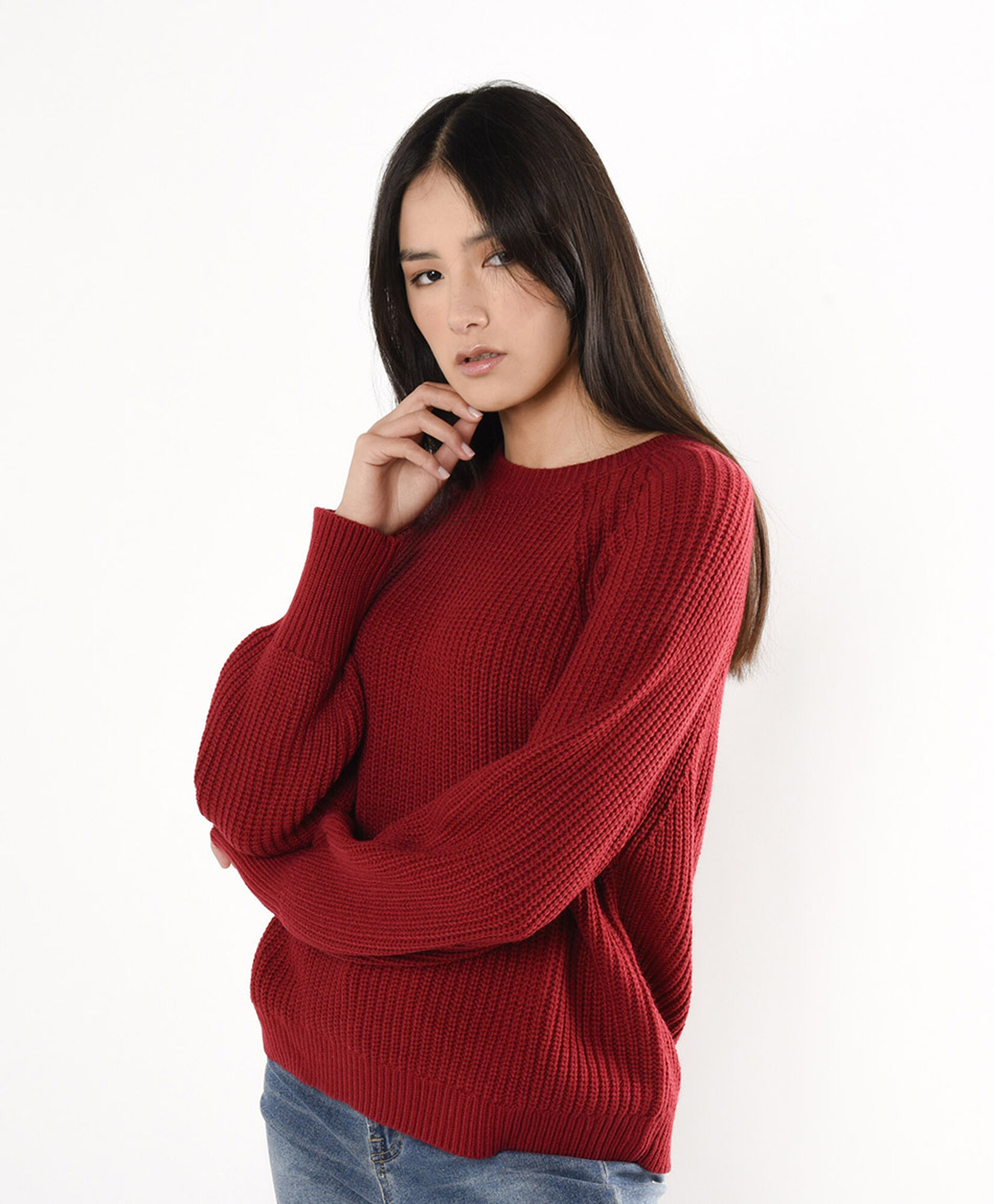 Sweater mujer punto inglés rojo Sweater mujer punto inglés rojo