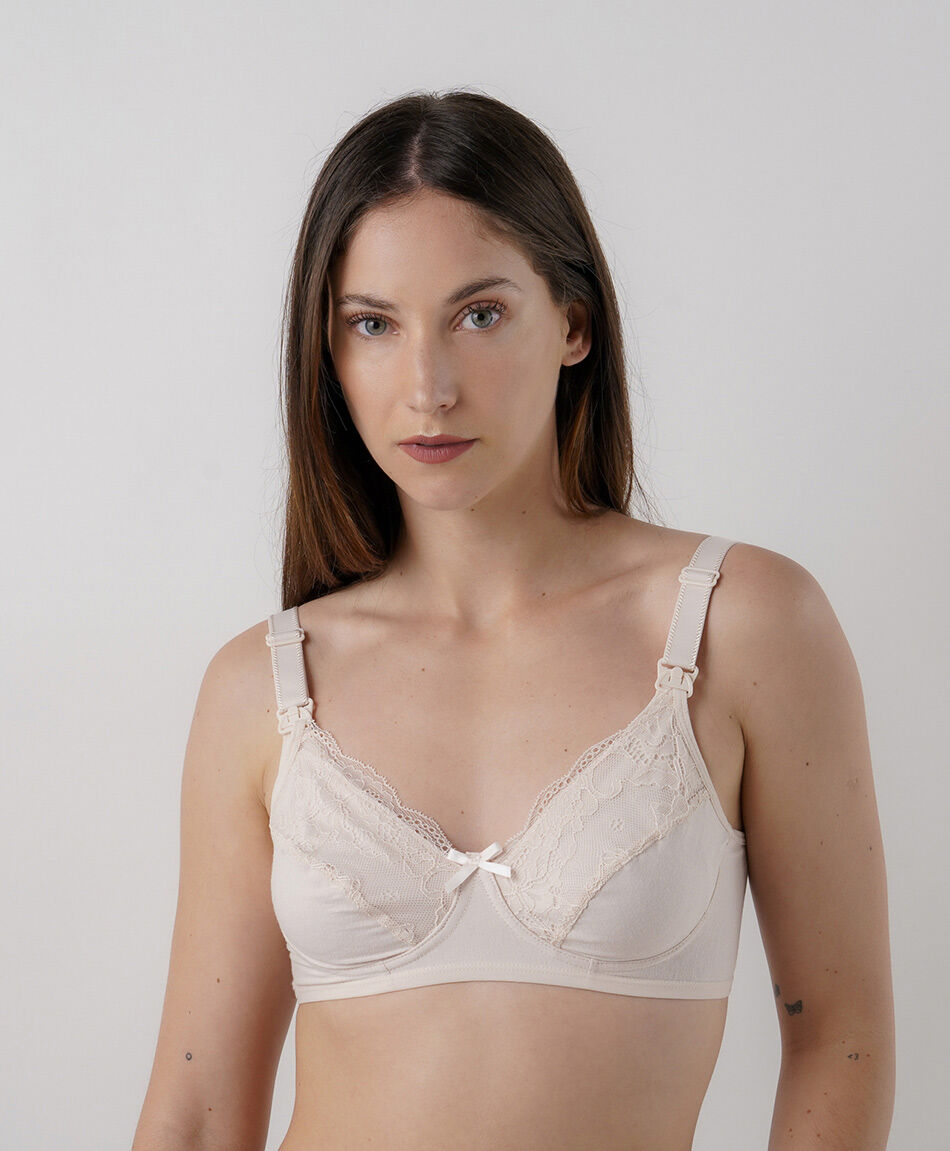 Sost&eacute;n maternal beige encajes