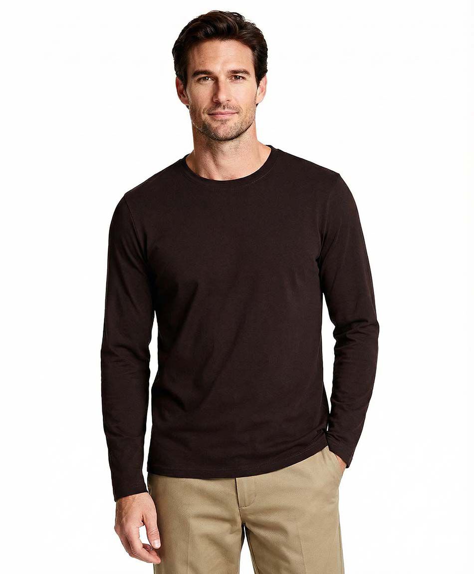 Polera hombre manga larga burdeo