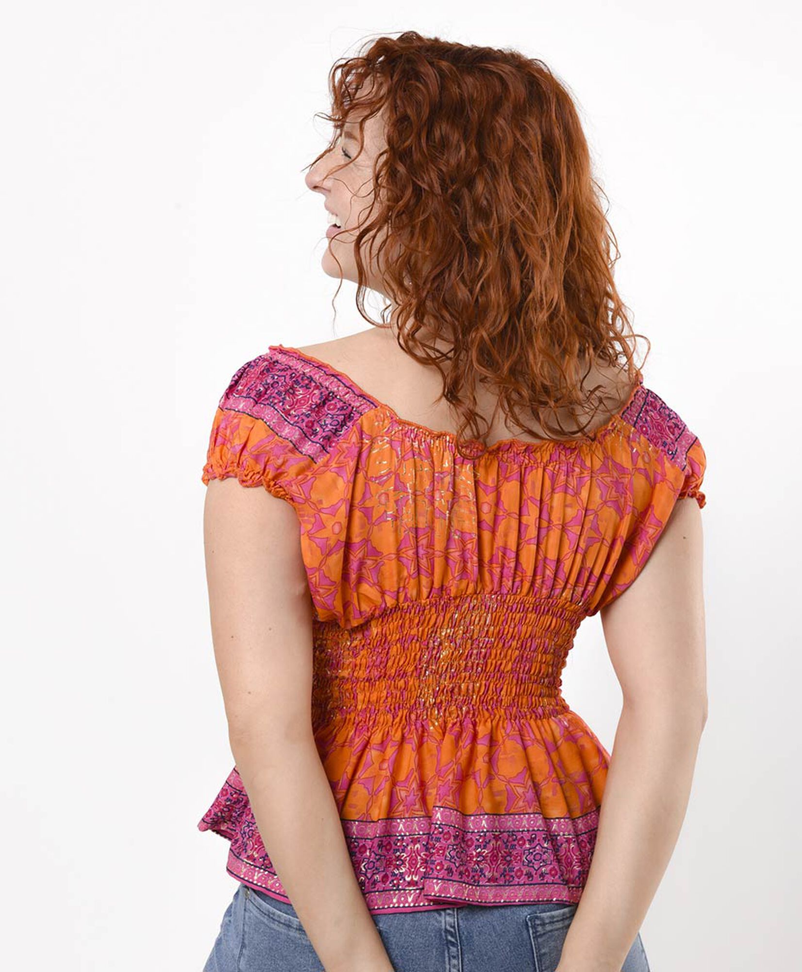 Blusa mujer estampada elásticada Blusa mujer estampada elásticada