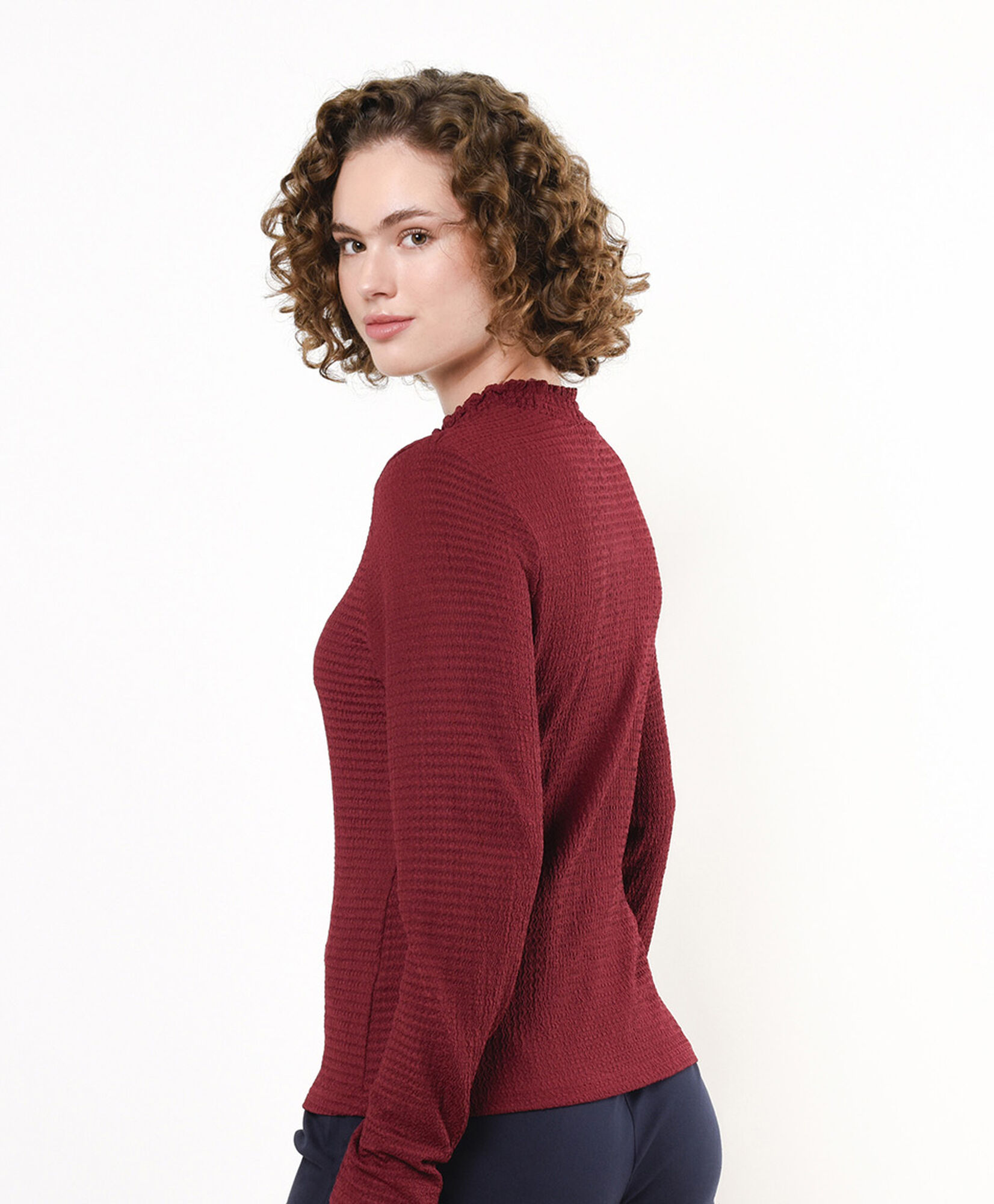 Polera mujer jacquard cuello perkins Polera mujer jacquard cuello perkins