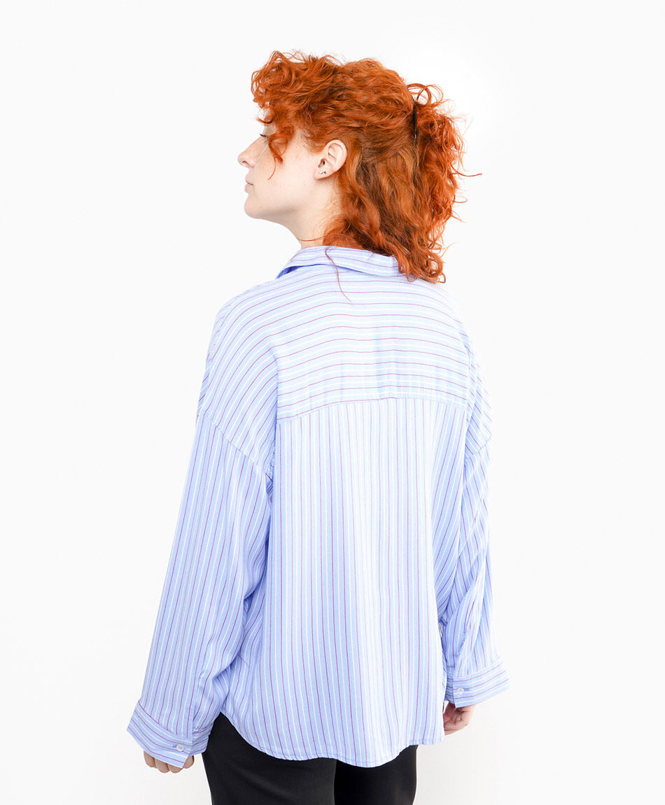 Blusa mujer l&iacute;neas blue