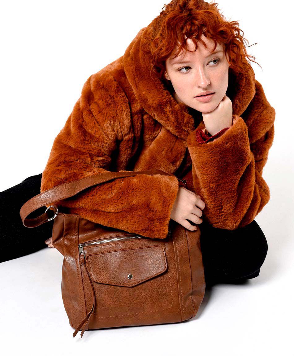 Bolso mujer cl&aacute;sico caf&eacute;