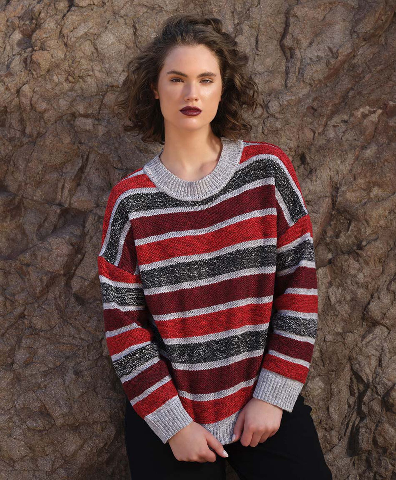 Sweater mujer líneas tricolor Sweater mujer líneas tricolor