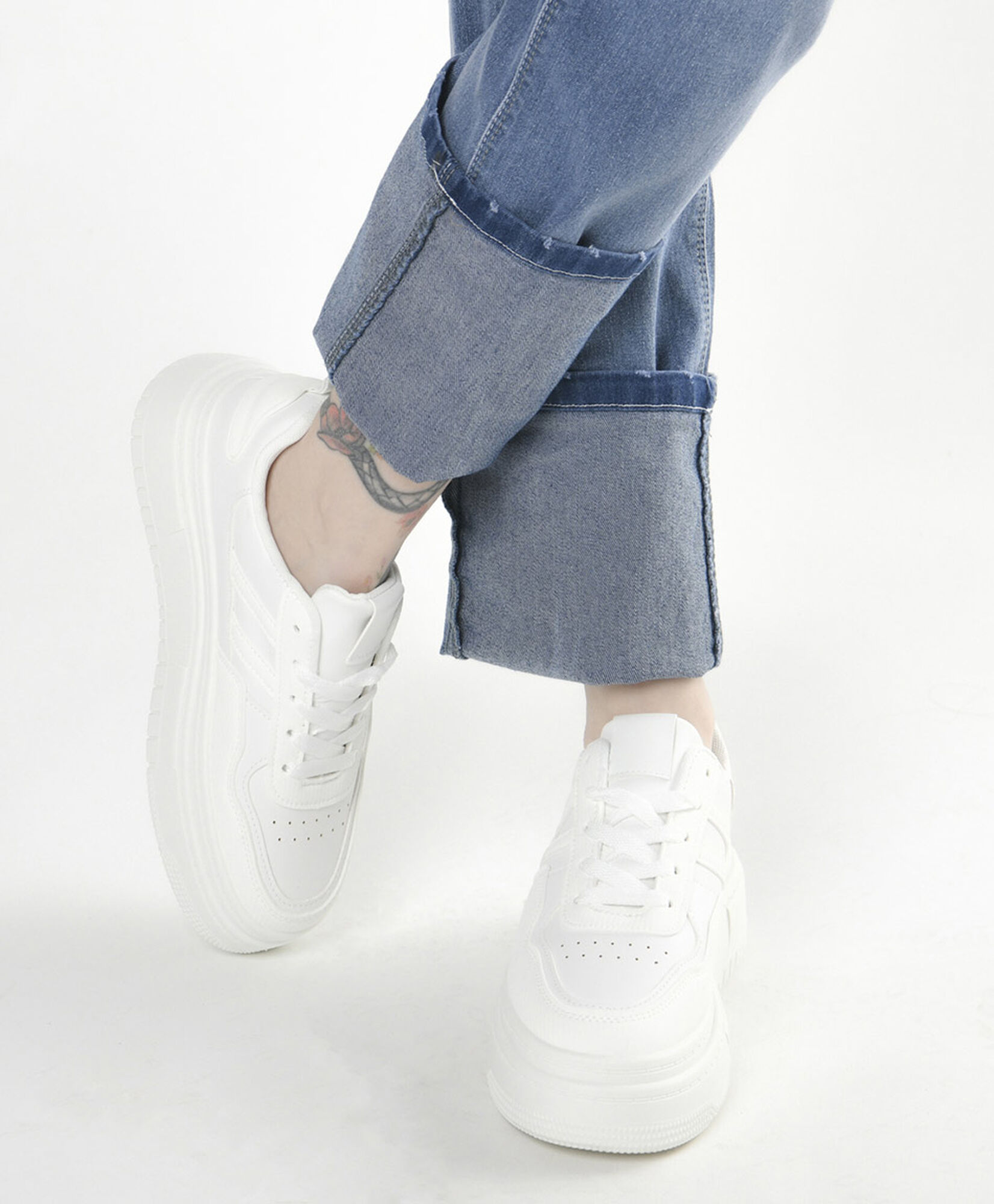 Zapatillas Blancas Zapatillas Con Plataforma Para Niña Zapatilla