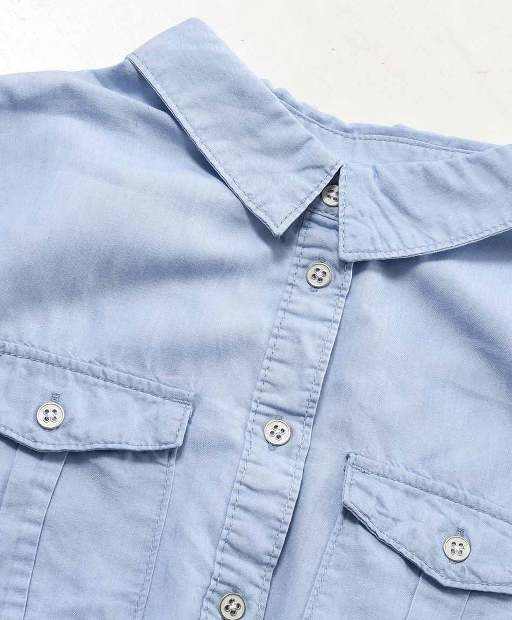 Blusón mujer denim botones y bolsillos Blusón mujer denim botones y bolsillos