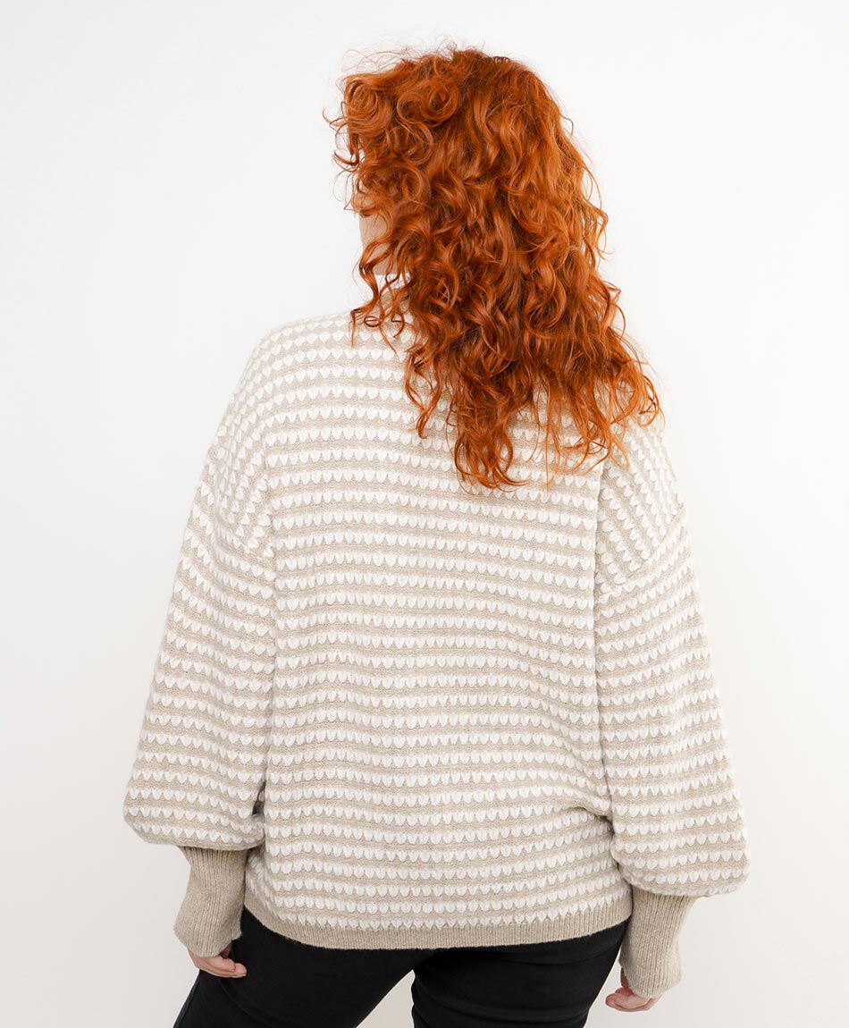 Sweater mujer rayas beige light