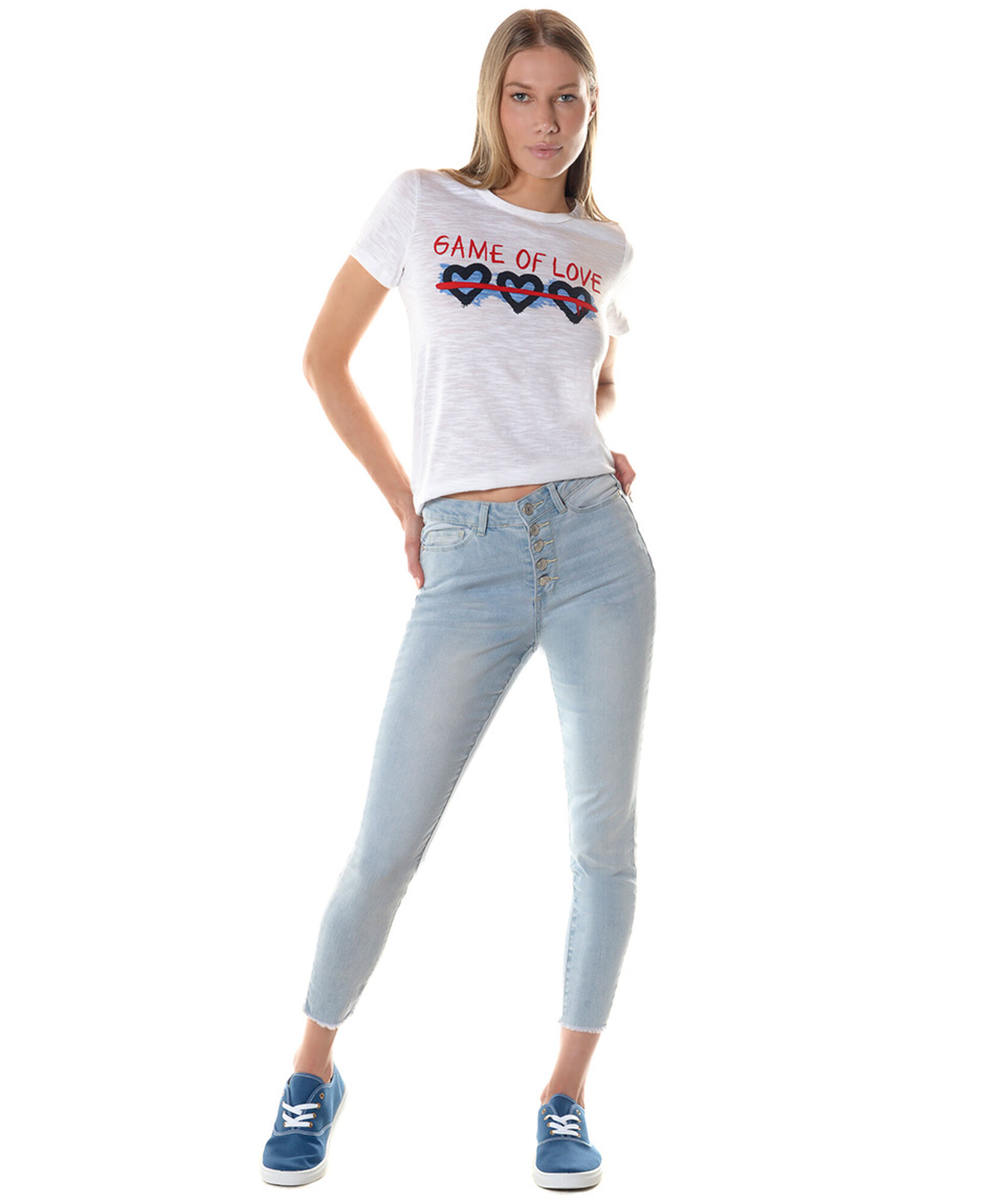 Jeans tiro alto botones Jeans tiro alto botones