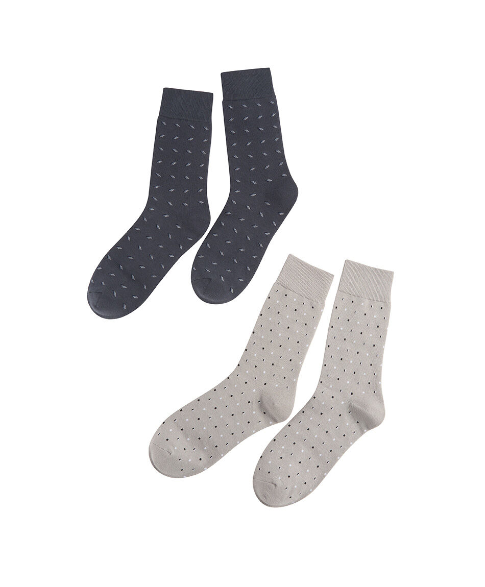 Pack 2 calcetines hombre puntos