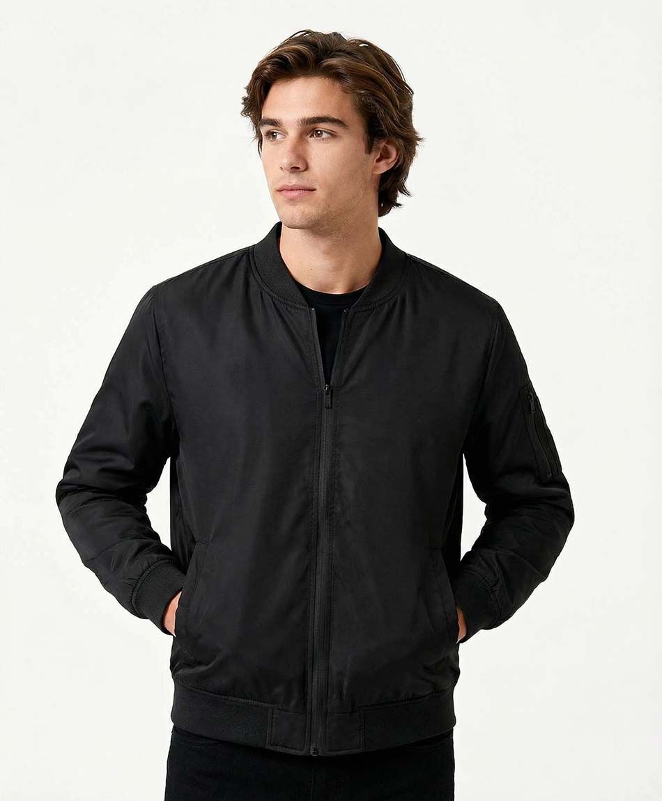 Chaqueta hombre bomber lisa