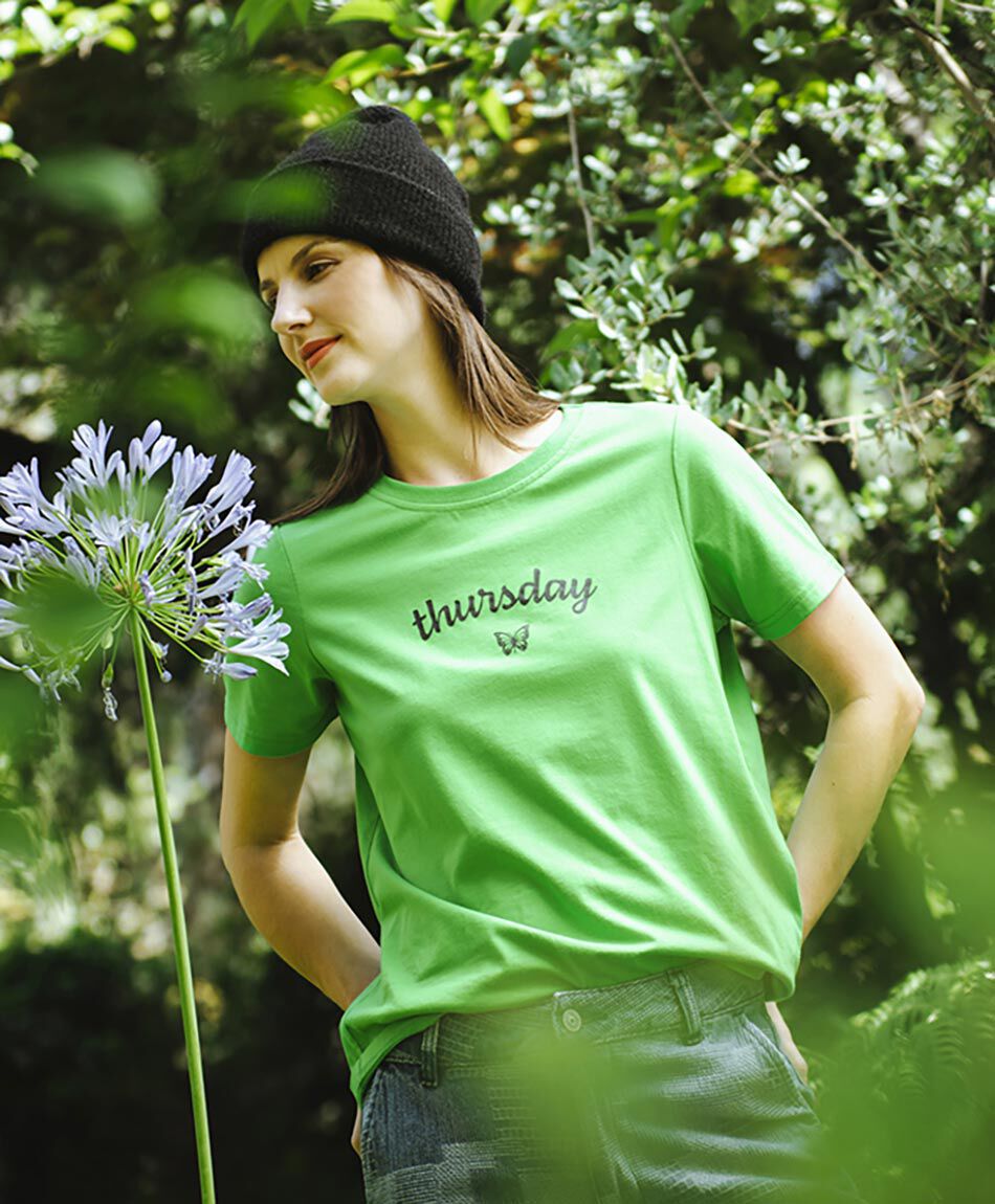 Polera mujer estampada manga corta