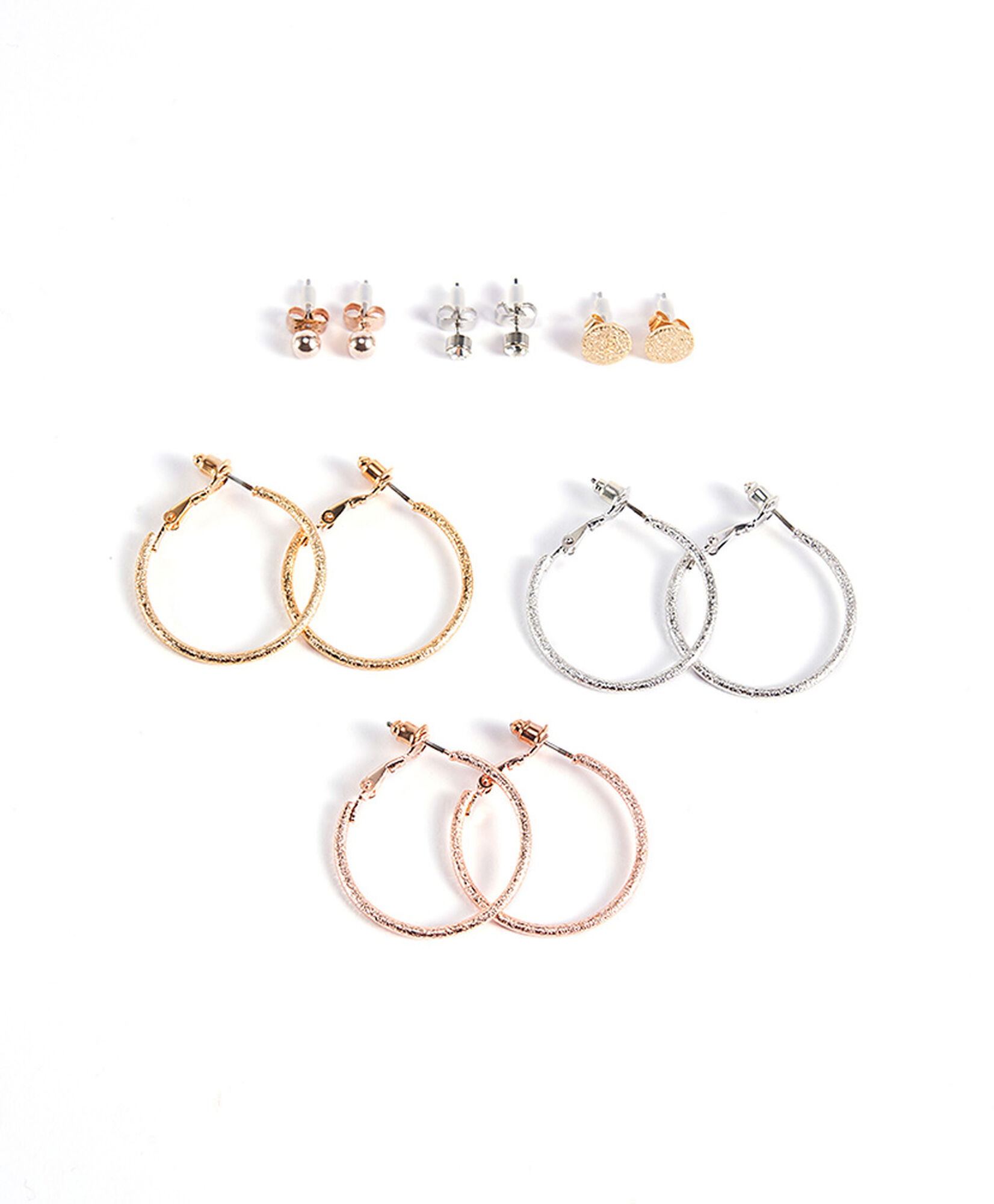 Set 6 aros mujer brillantes Set 6 aros mujer brillantes