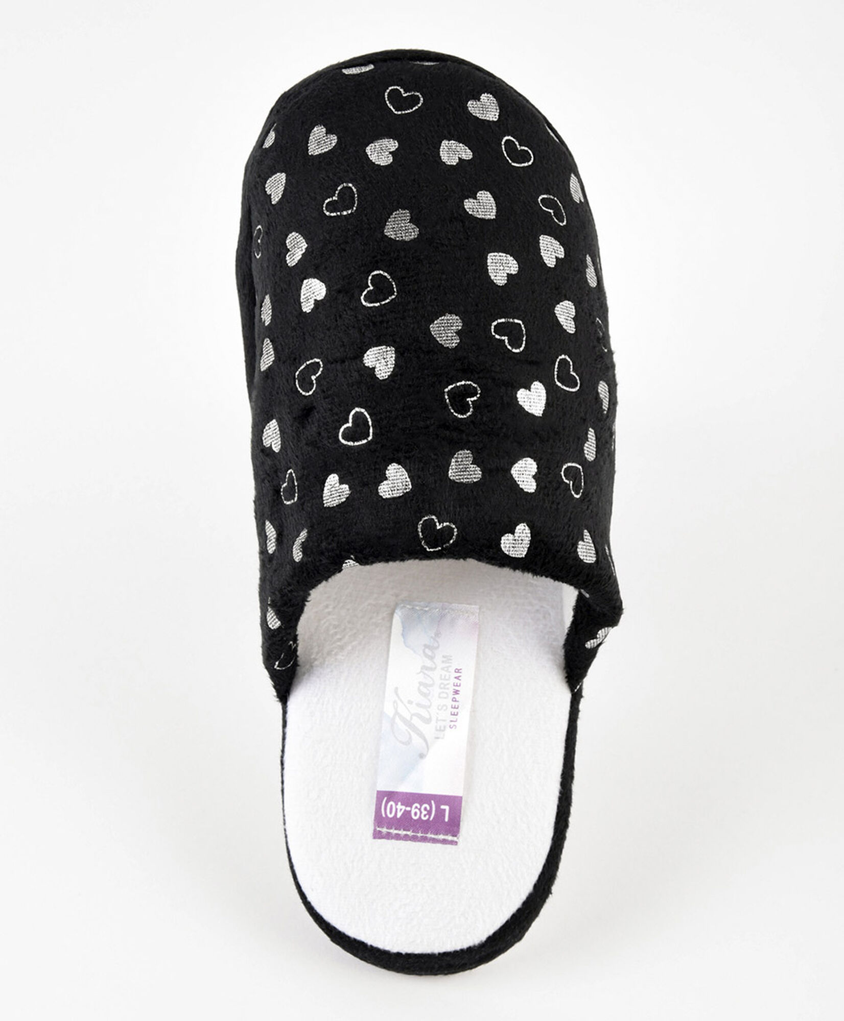 Pantufla mujer corazones plateados Pantufla mujer corazones plateados