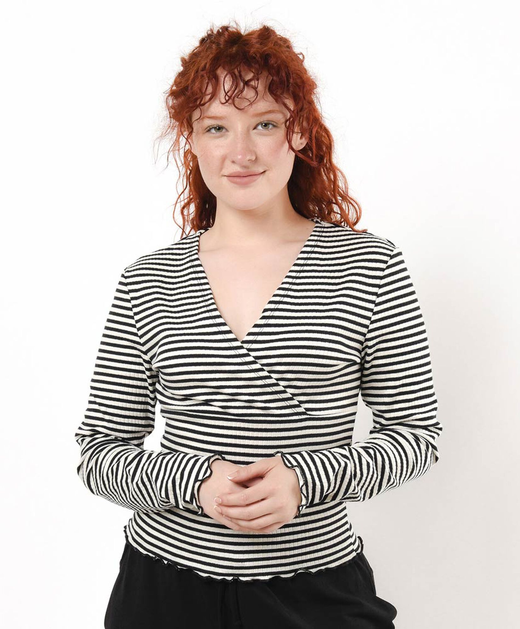 Polera mujer cruzada líneas Polera mujer cruzada líneas