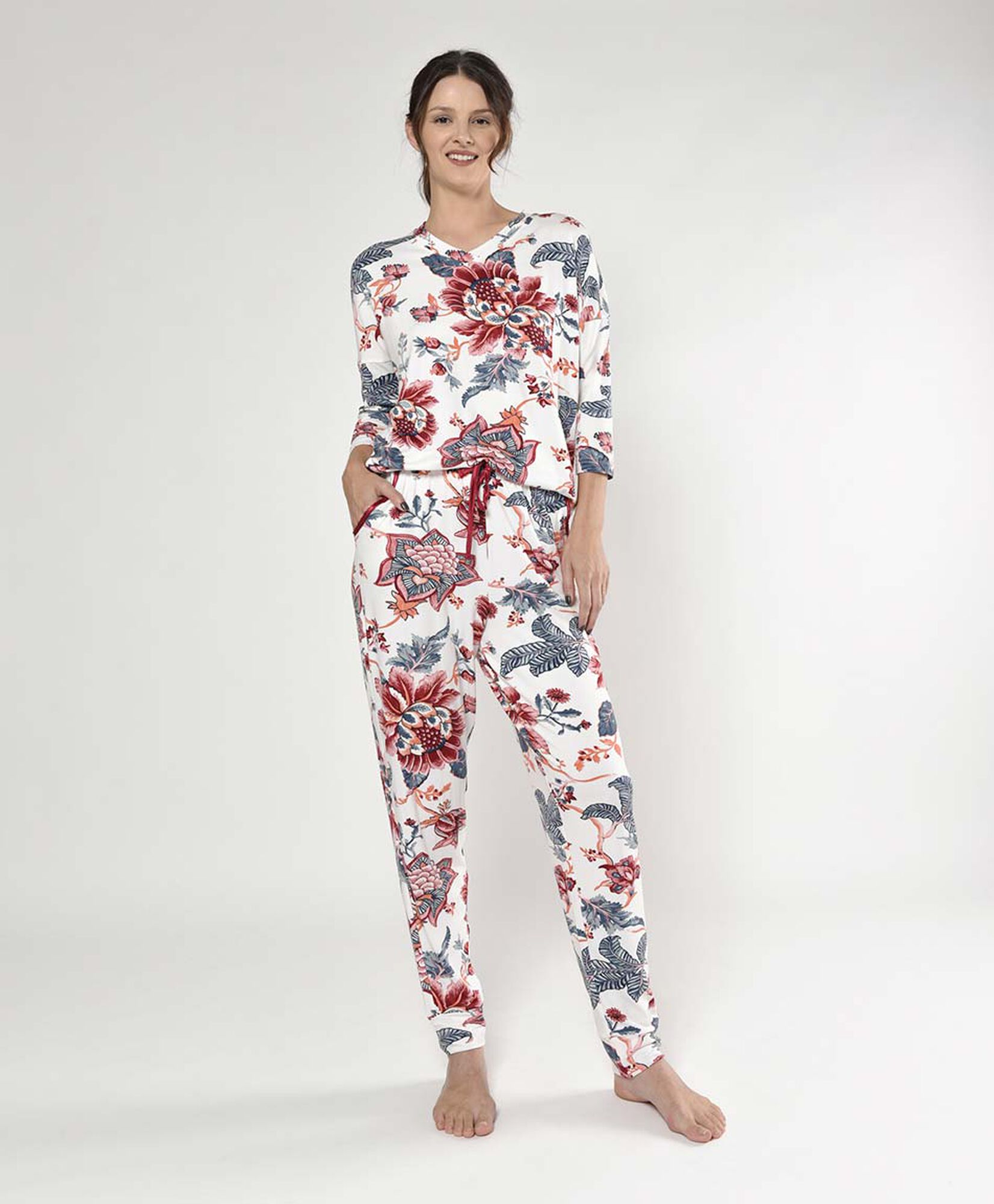 Pijama mujer floreado 2 piezas Pijama mujer floreado 2 piezas