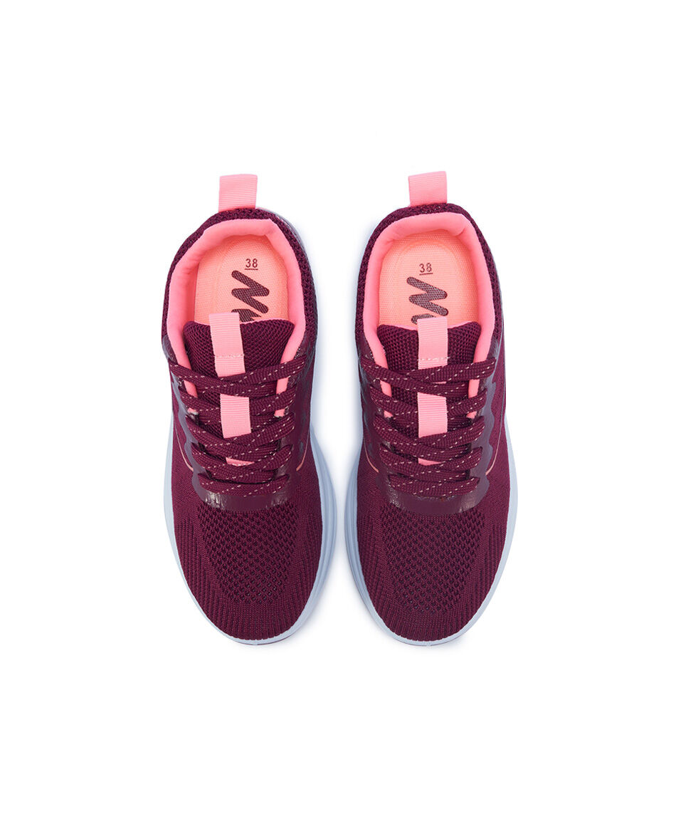 Zapatillas mujer running burdeo