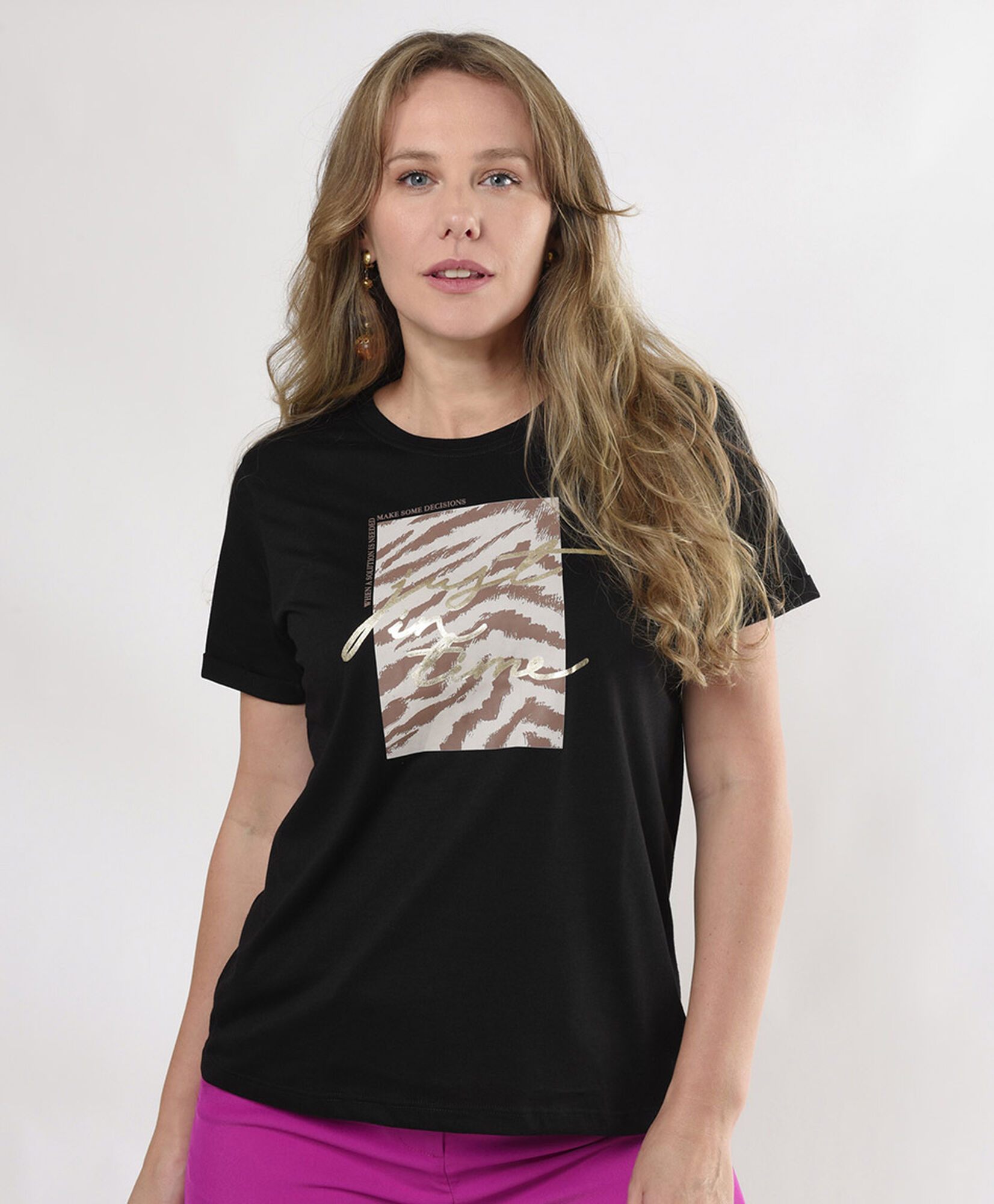 Polera mujer cuadro animal print Polera mujer cuadro animal print