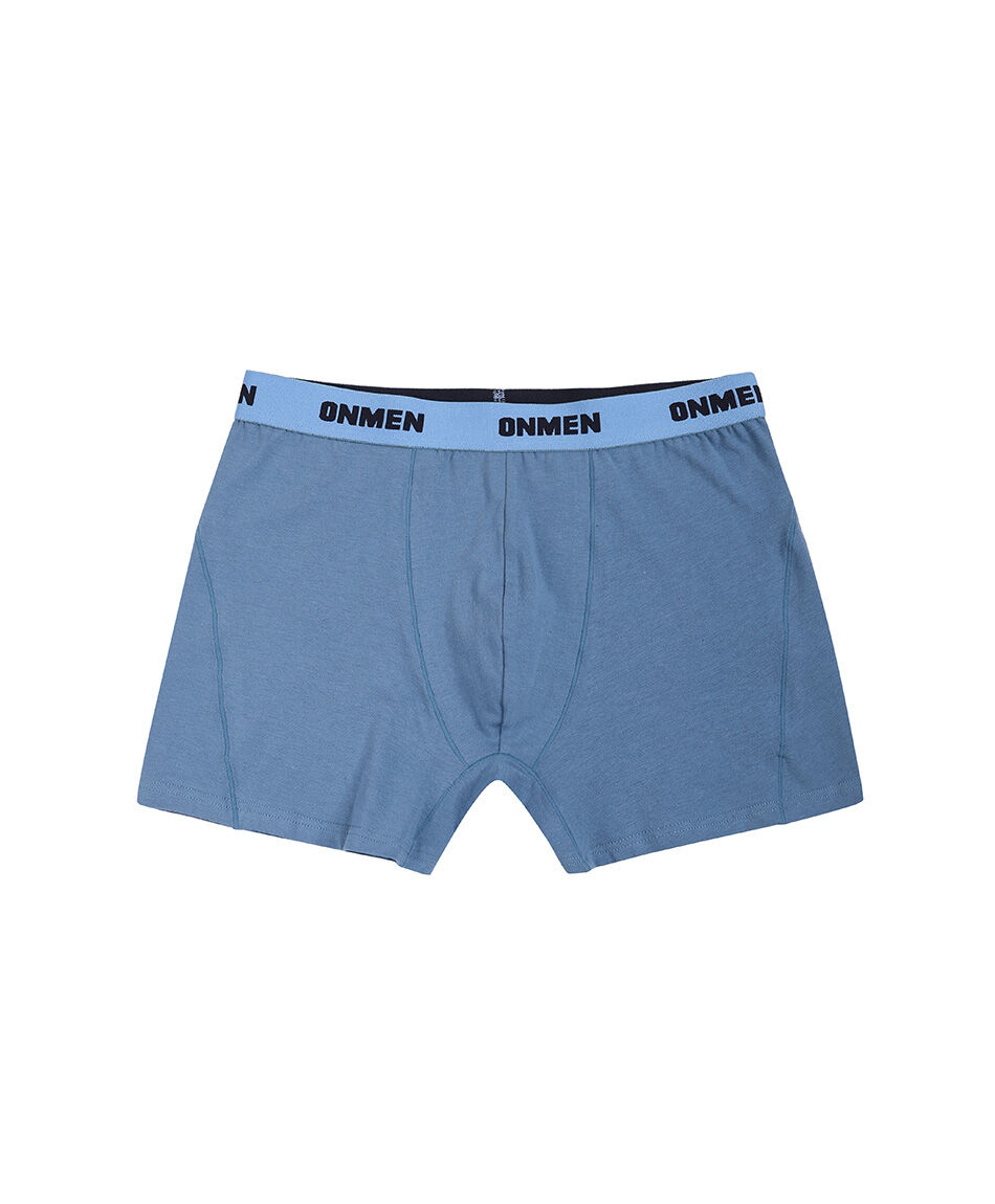 Pack  3 boxer hombre liso azul