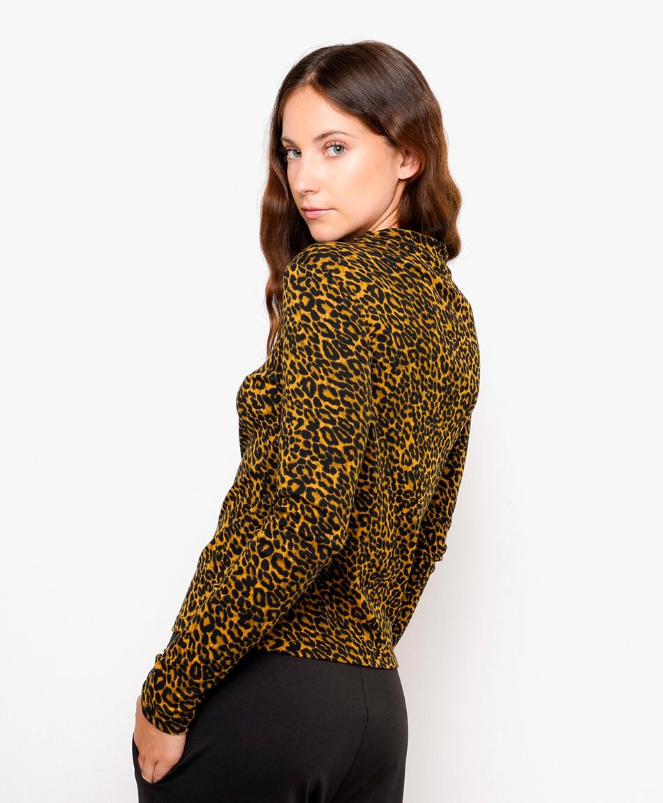 Polera mujer animal print fiera brown