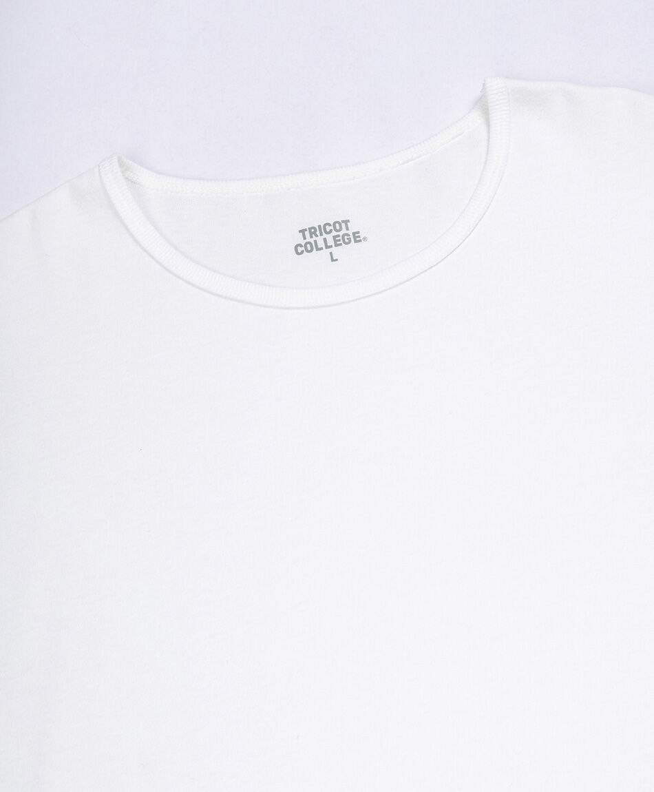 Camiseta escolar algod&oacute;n blanca