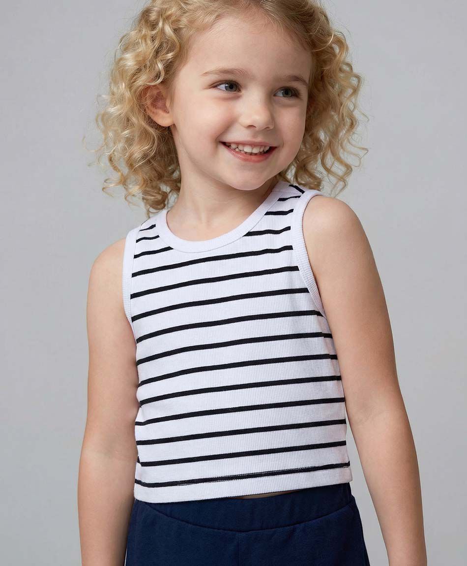 Polera ni&ntilde;a l&iacute;neas gris