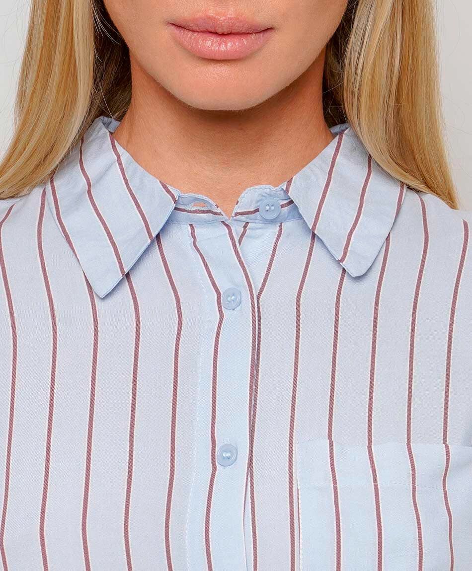 Blusa mujer l&iacute;neas rojas