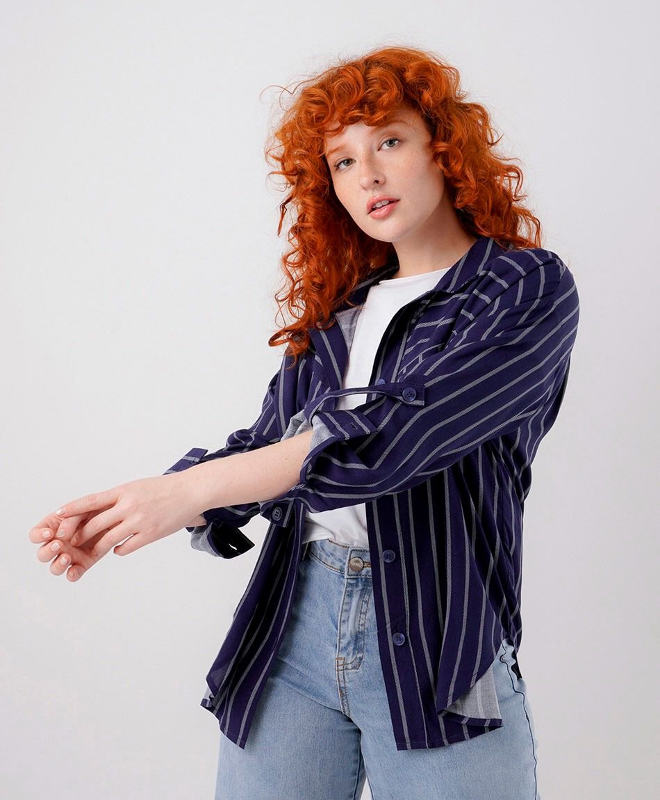 Blusa mujer l&iacute;neas mix