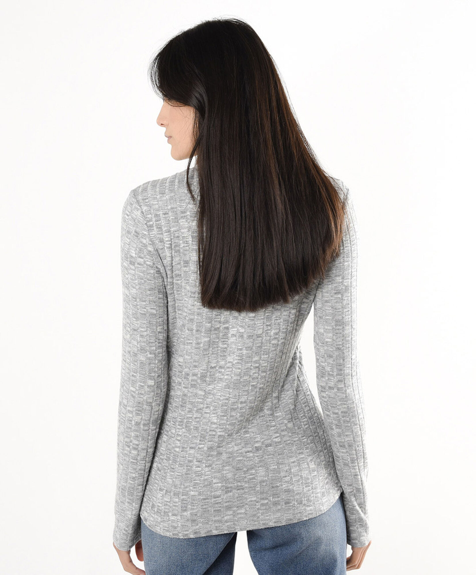 Polera mujer estilo tejida gris Polera mujer estilo tejida gris