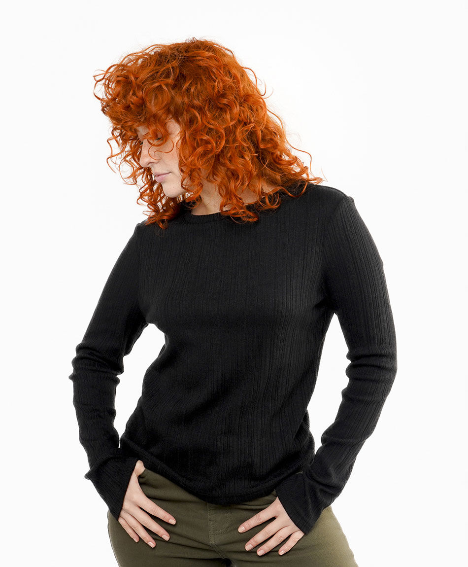 Polera mujer canal&eacute; black