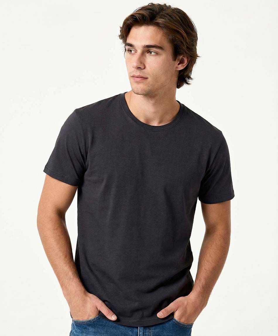 Polera hombre lisa manga corta