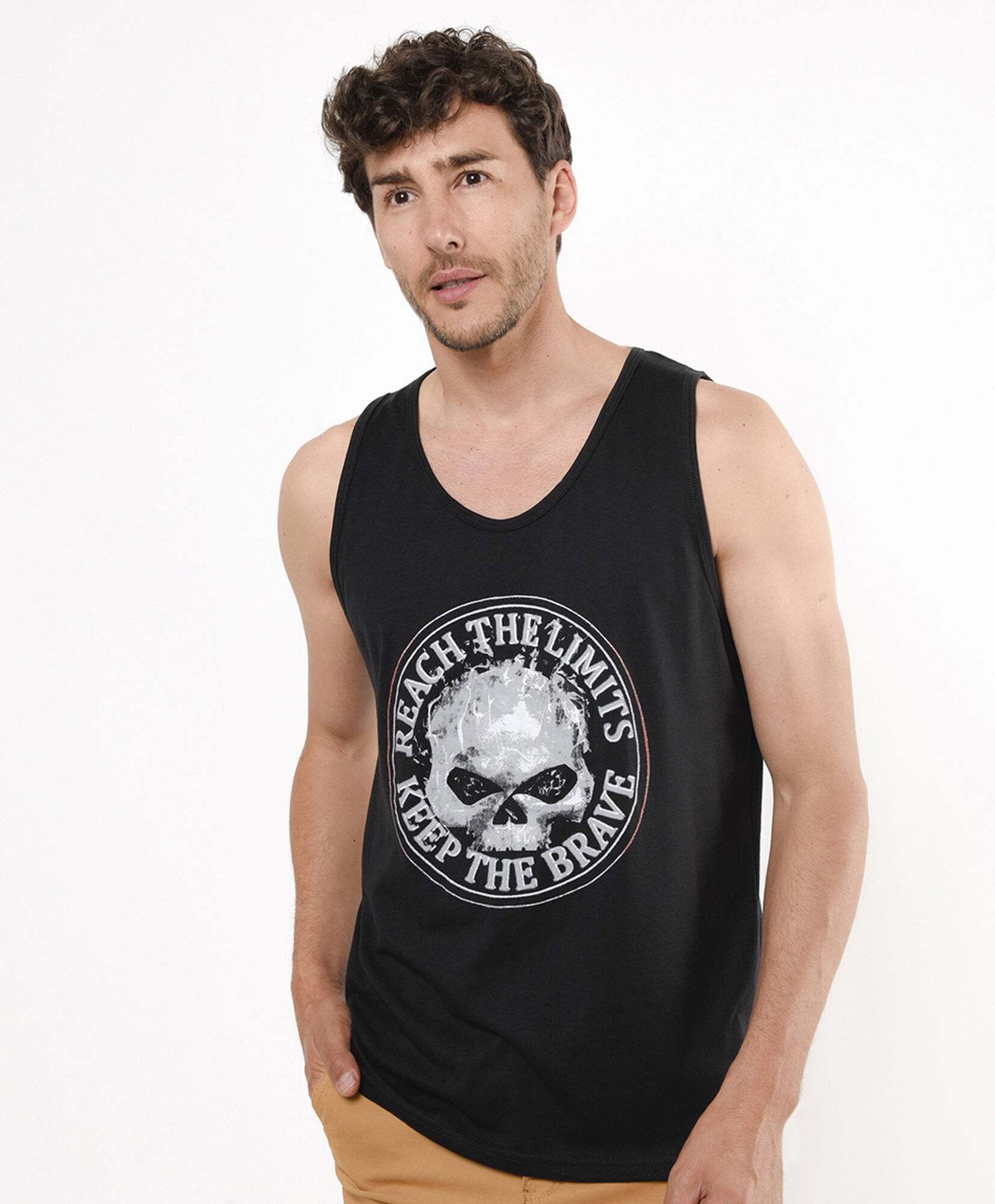 Polera hombre estampada sin mangas Polera hombre estampada sin mangas