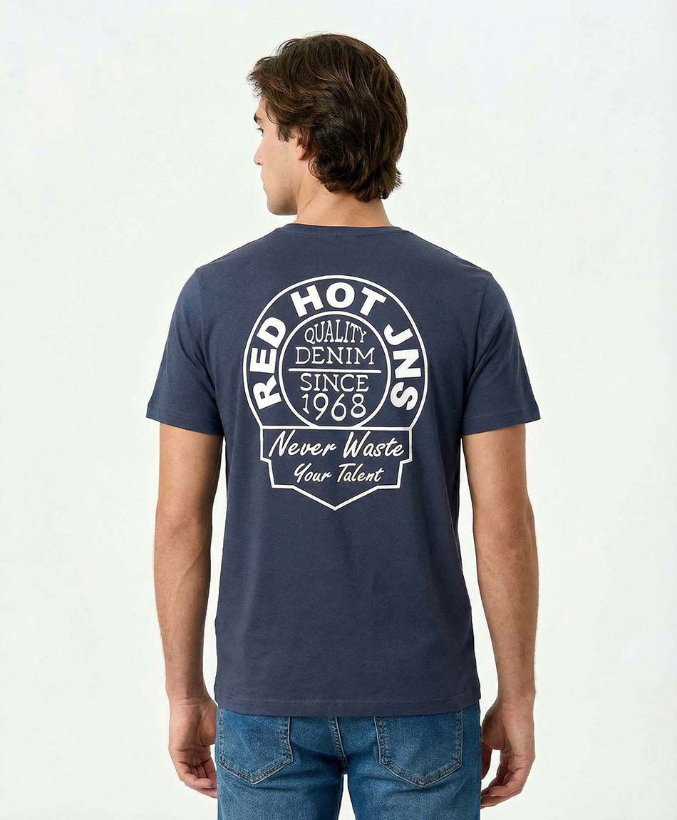 Polera hombre estampado blue 1968