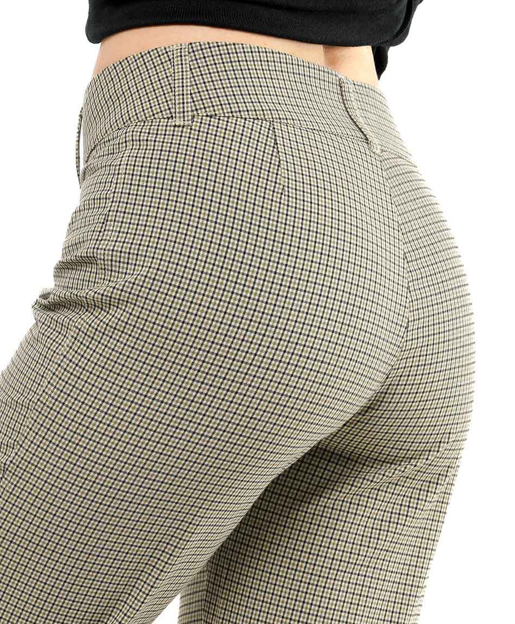 Pantalón mujer cuadrillé flare Pantalón mujer cuadrillé flare