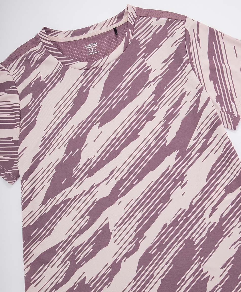 Polera deportiva mujer constrate morado