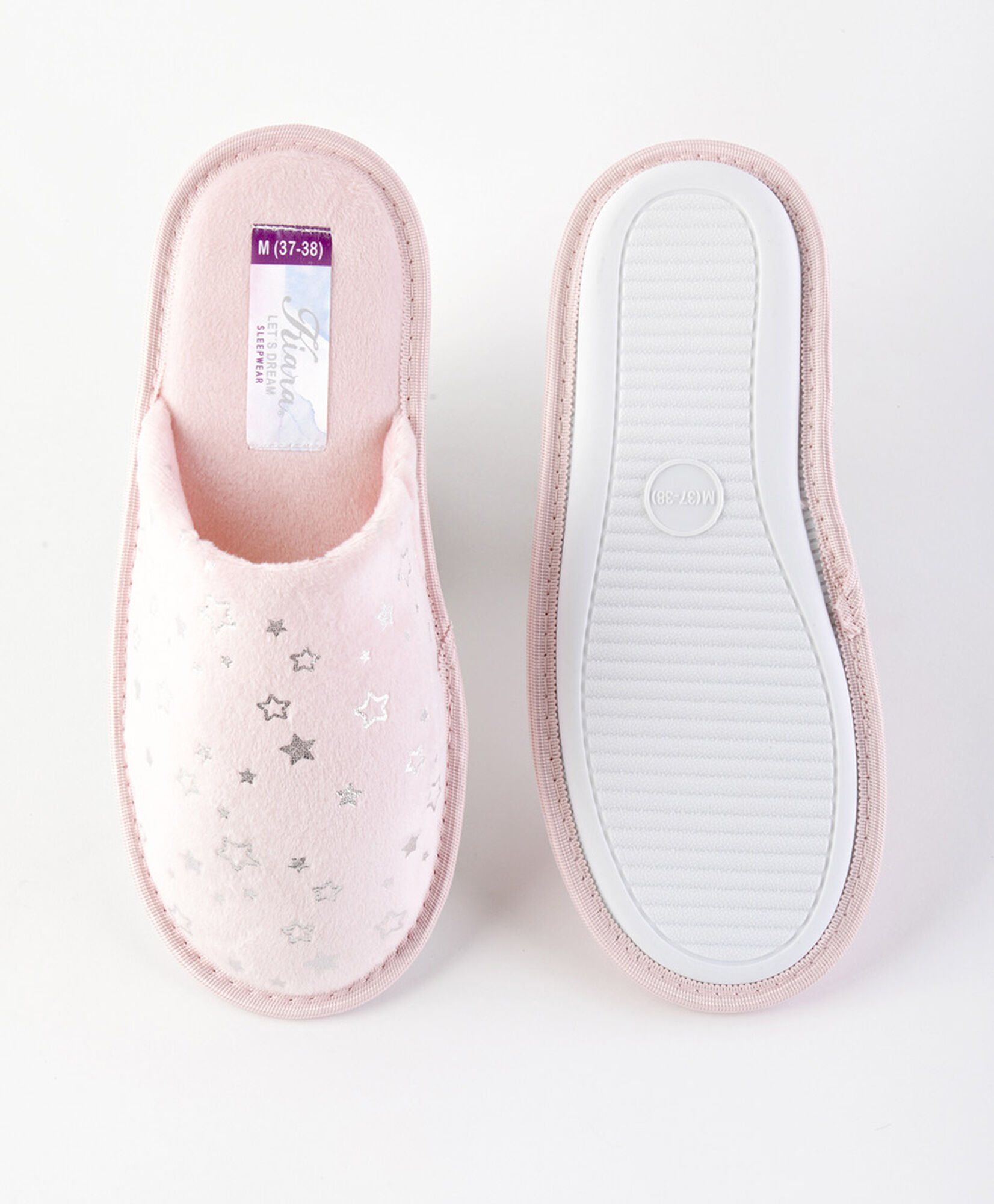 Pantufla mujer estrellas plateadas Pantufla mujer estrellas plateadas