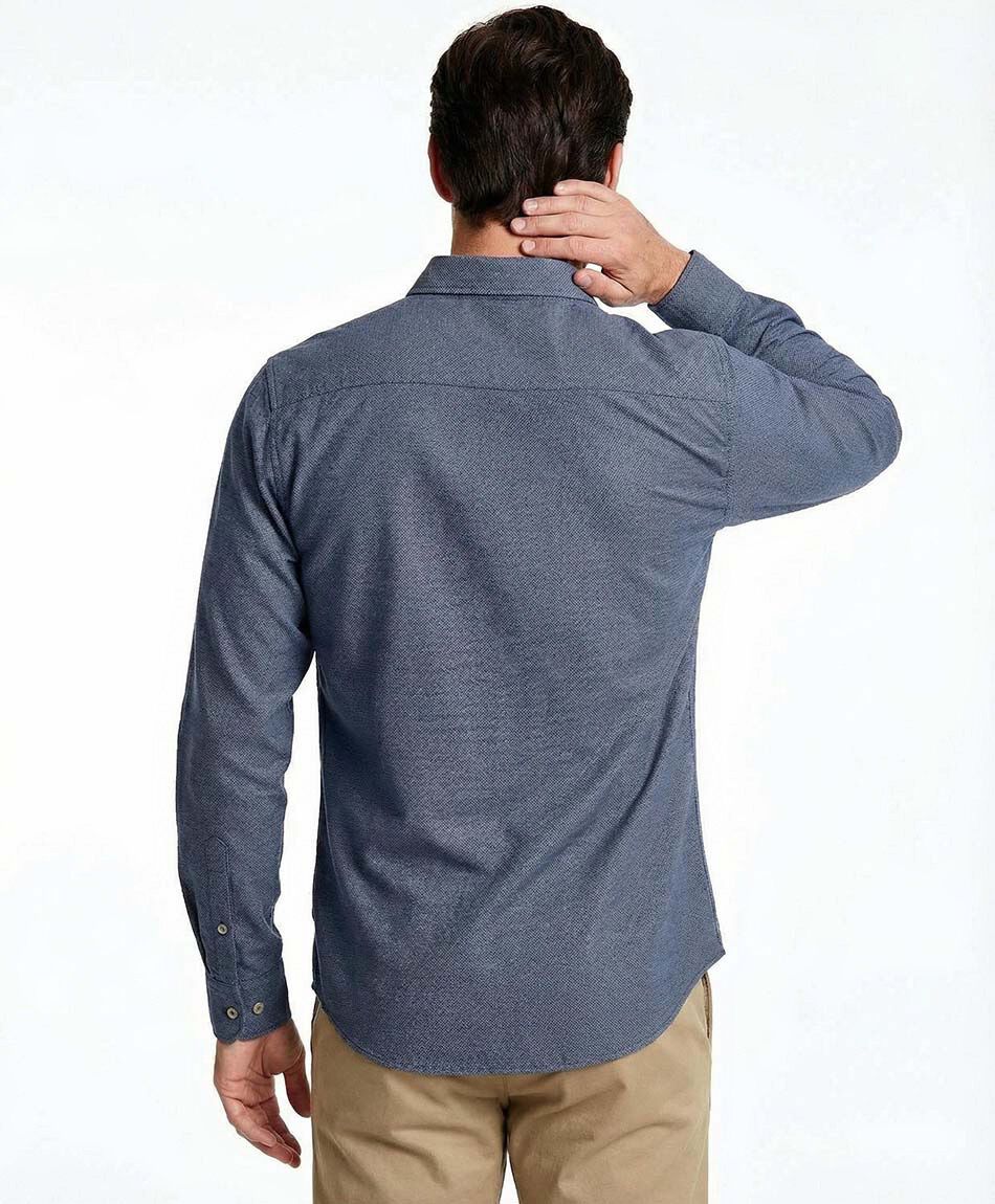 Camisa hombre manga larga textura blue