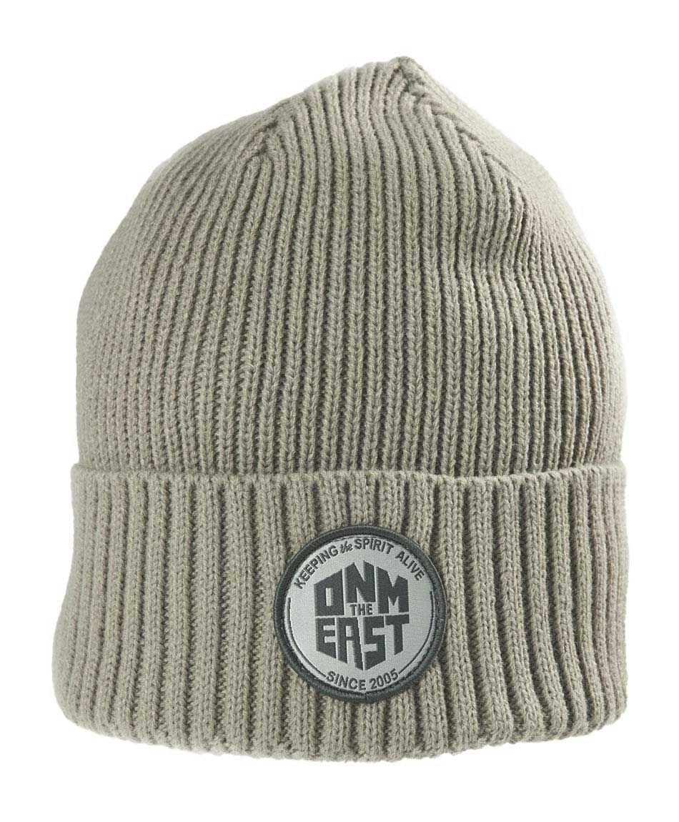 Gorro hombre tejido acanalado beige