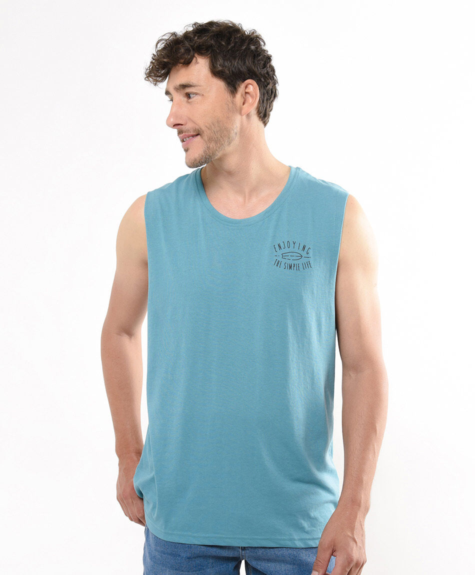 Polera hombre surf enjoying cian