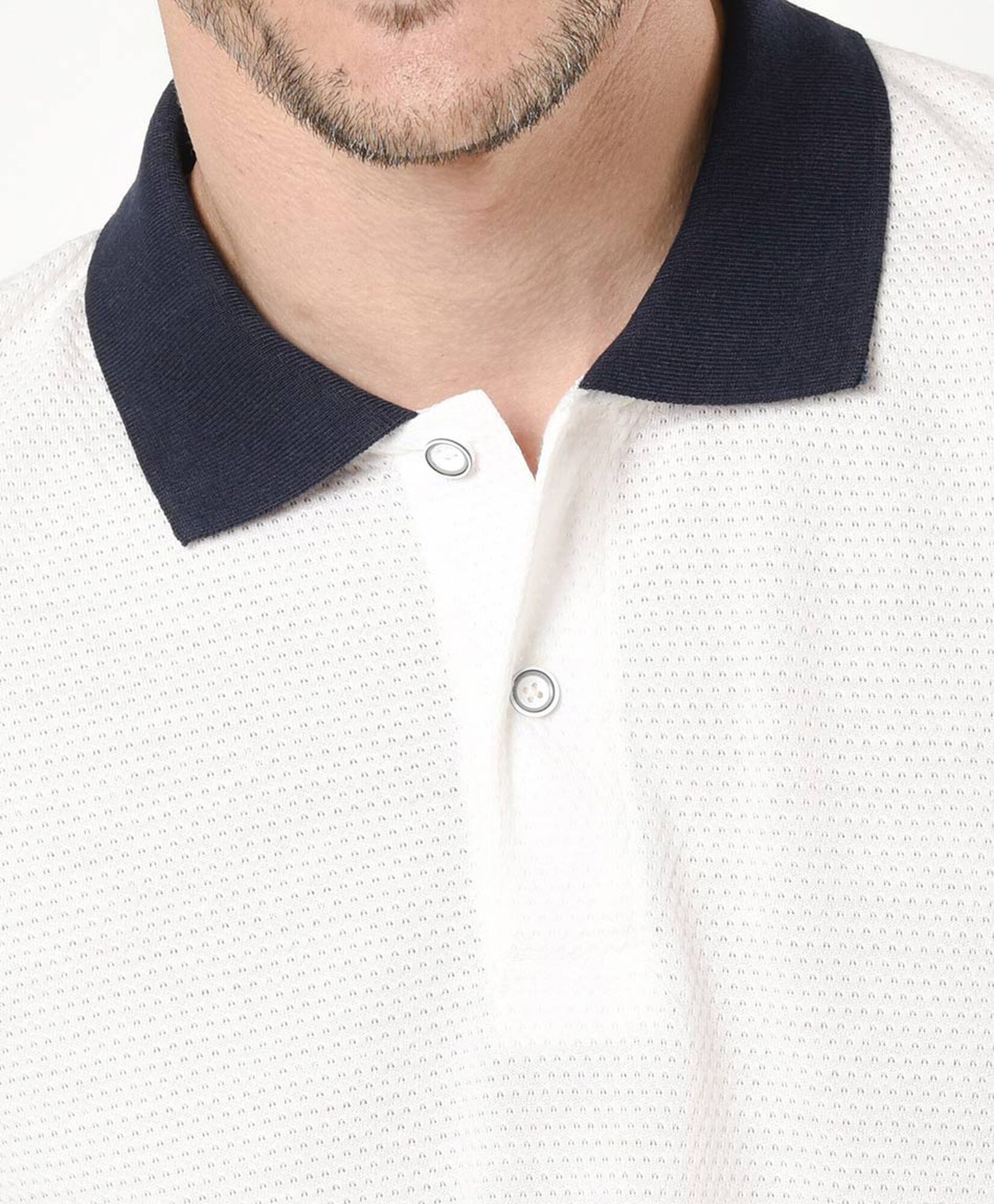 Polera hombre bicolor cuello piqué Polera hombre bicolor cuello piqué
