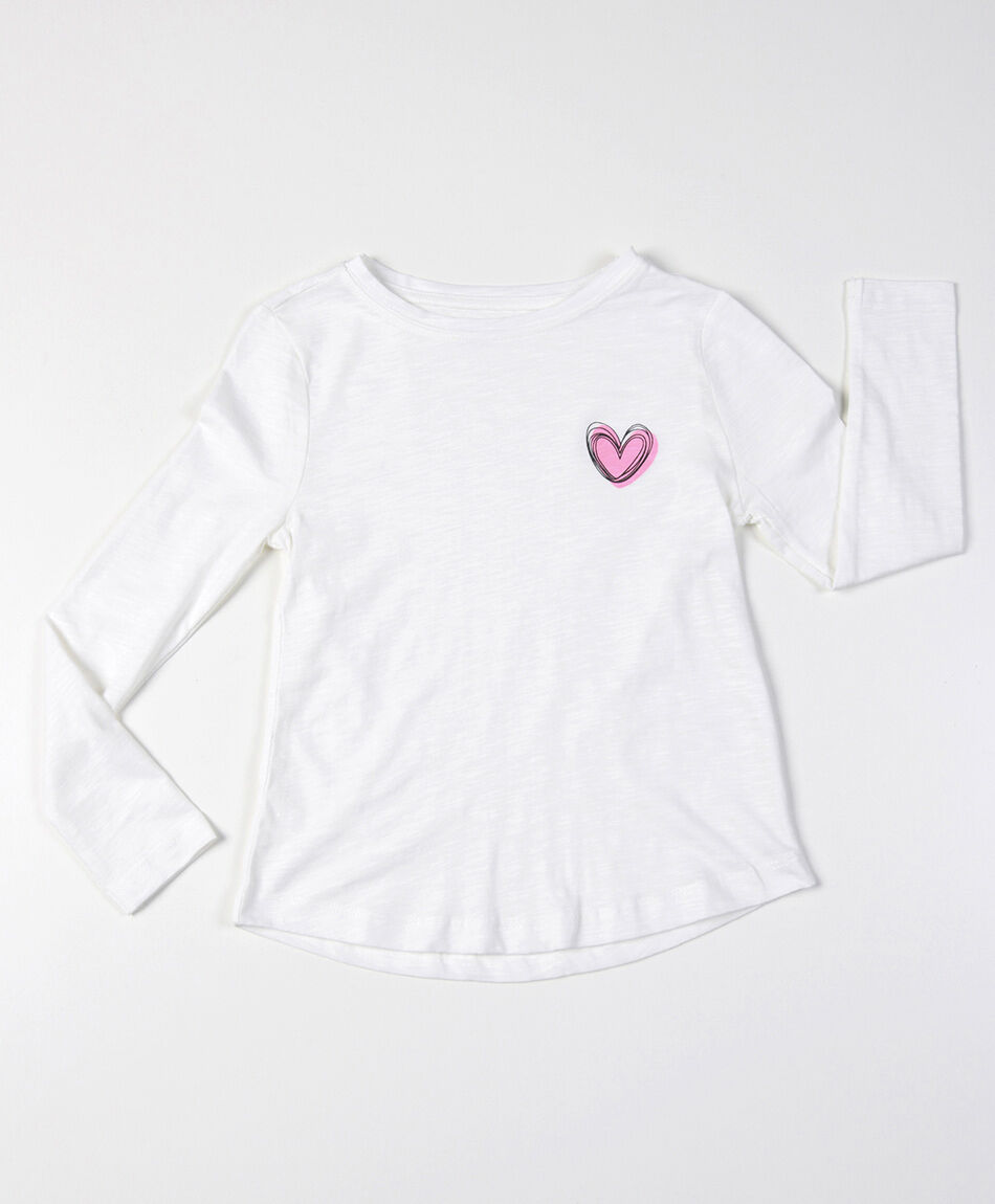 Polera niña corazón