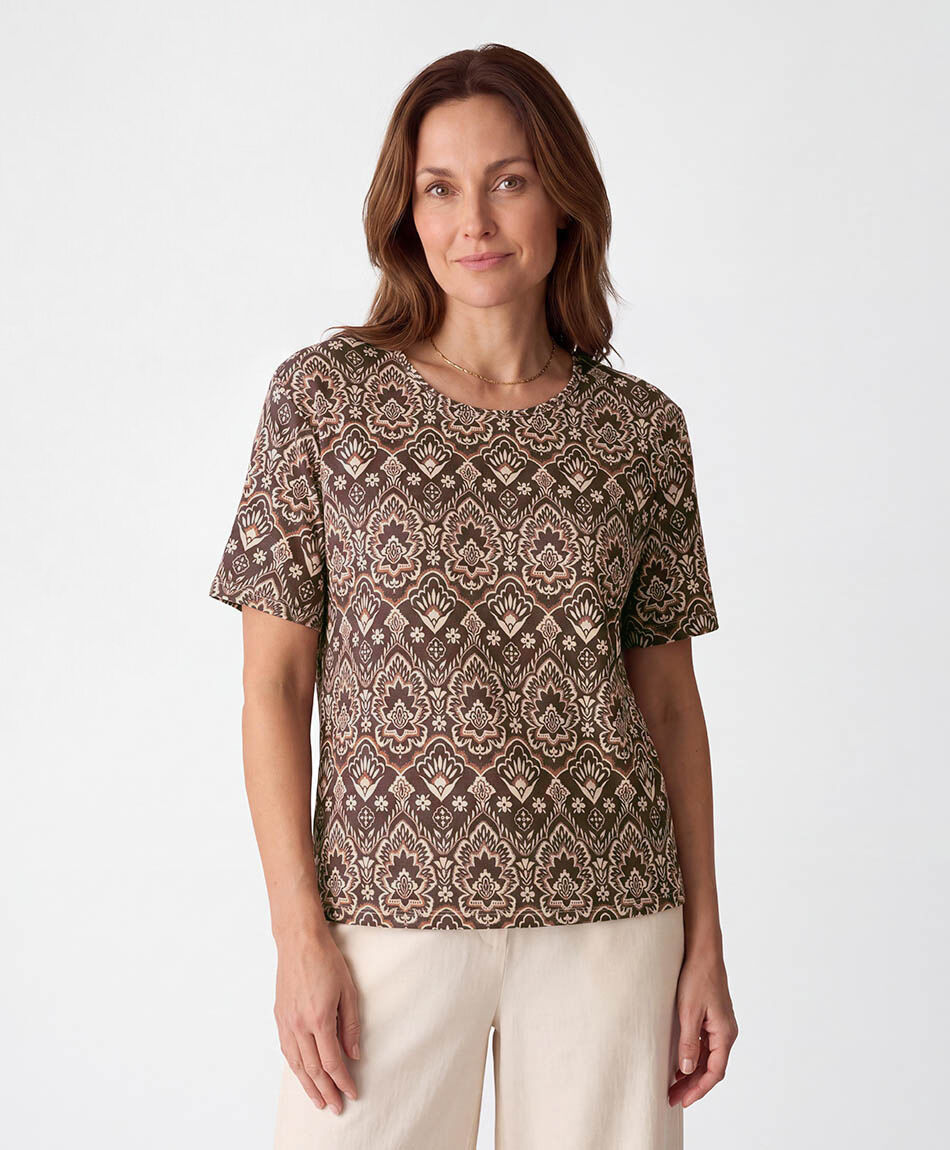 Polera mujer print mixto