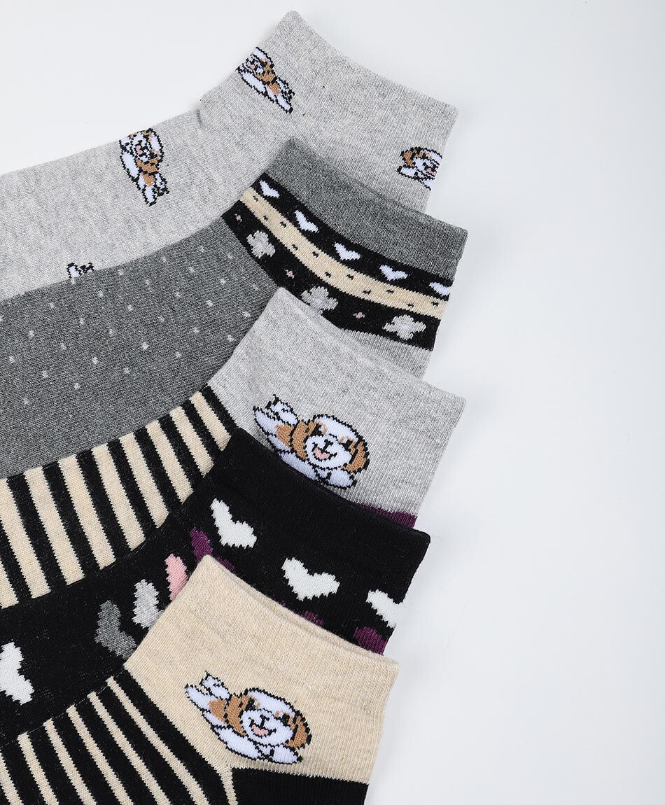 Pack 5calcetines mujer mix dise&ntilde;os