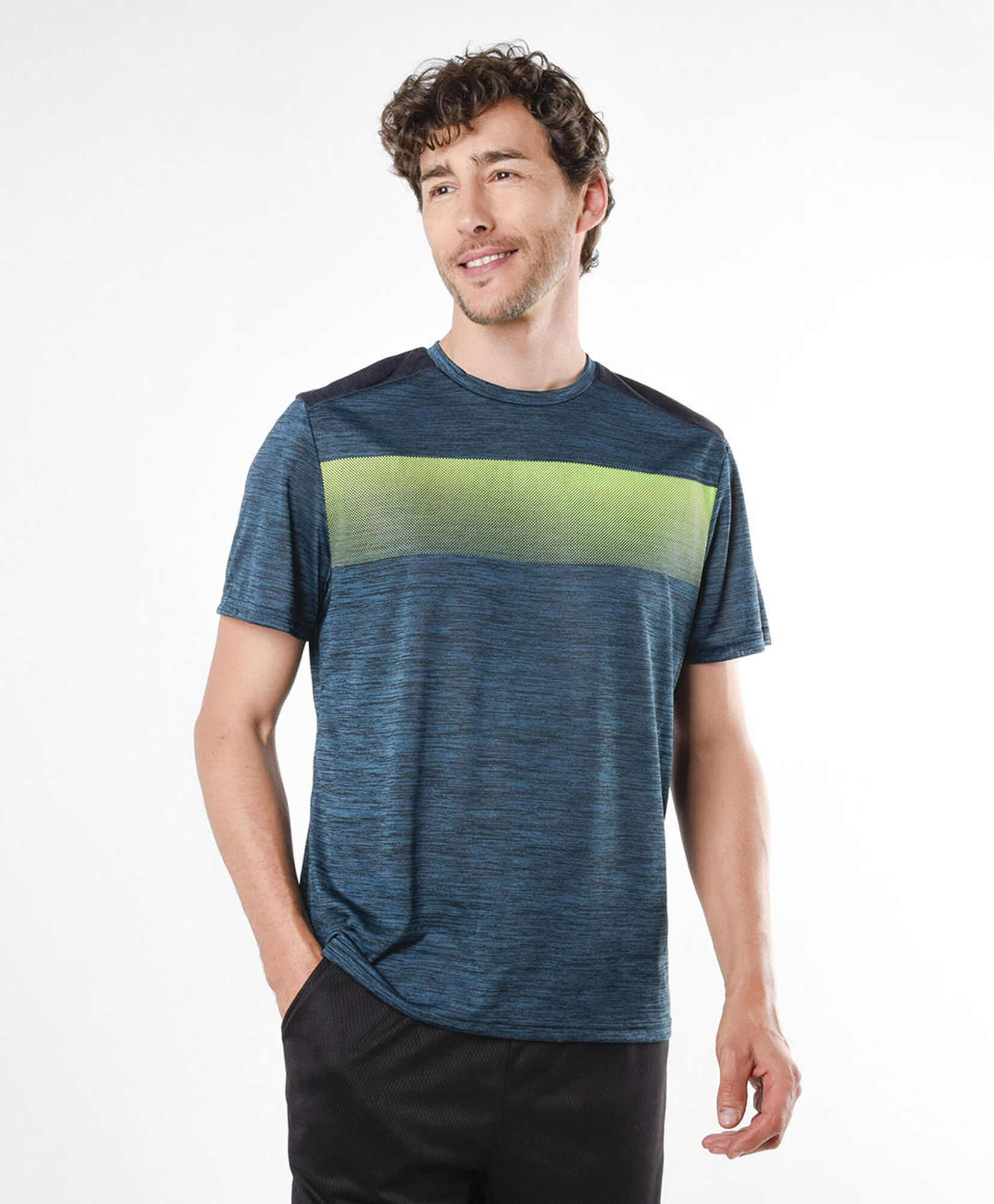 Polera deportiva hombre jaspeada Polera deportiva hombre jaspeada