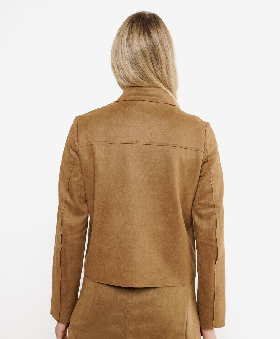 Chaqueta mujer suede triple bot&oacute;n