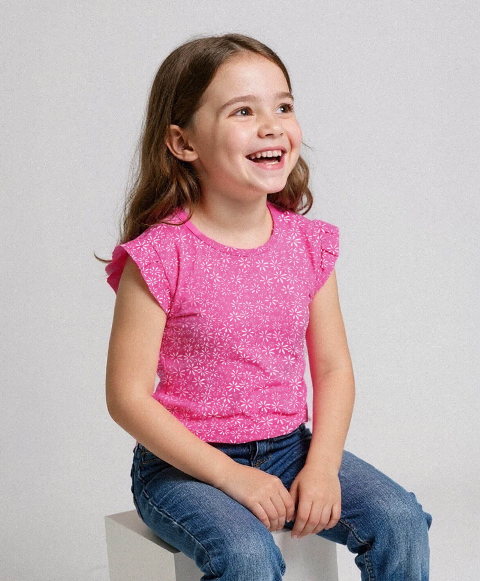 Polera niña florcitas vuelos Polera niña florcitas vuelos
