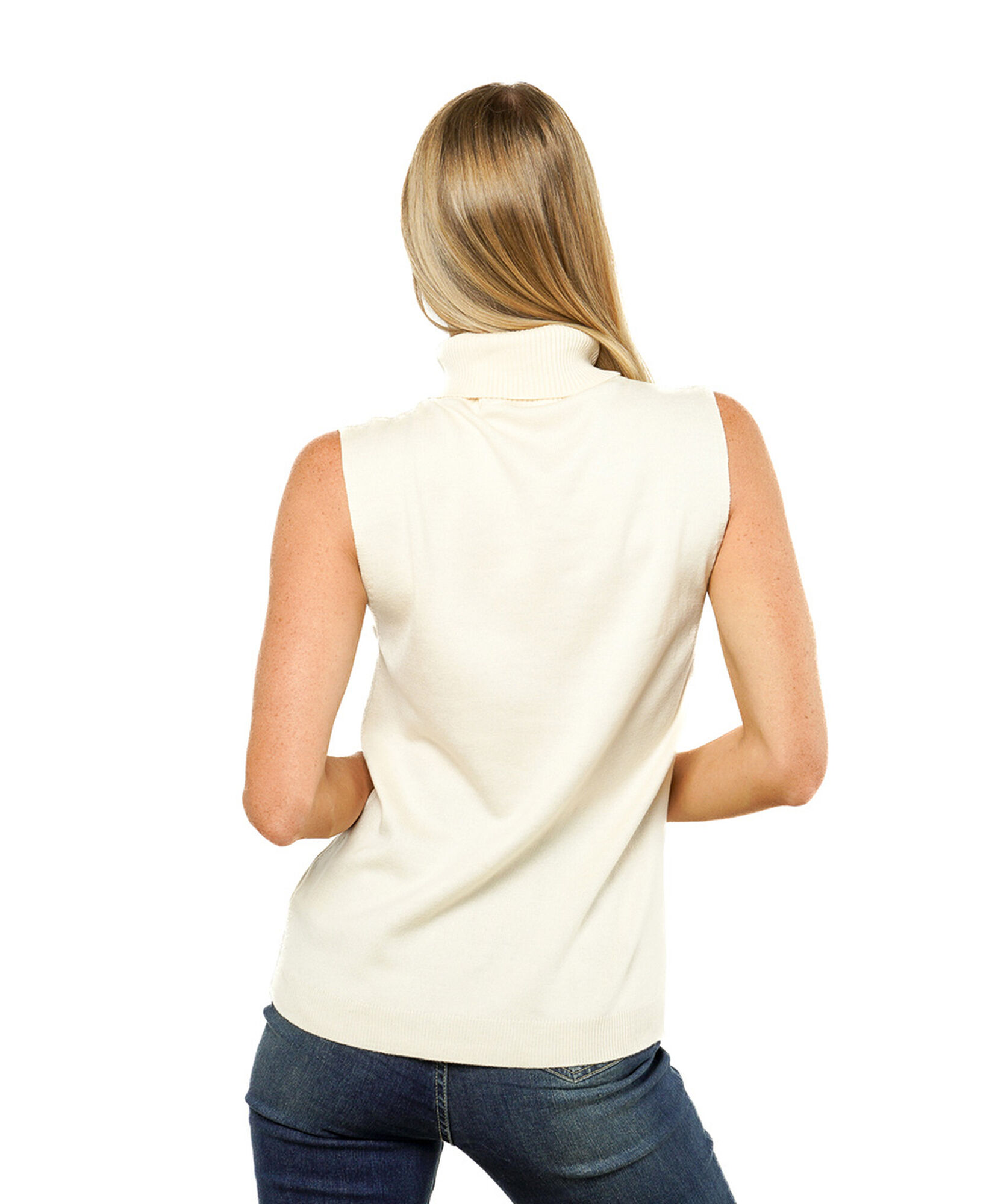 Sweater mujer sin mangas cuello alto Sweater mujer sin mangas cuello alto